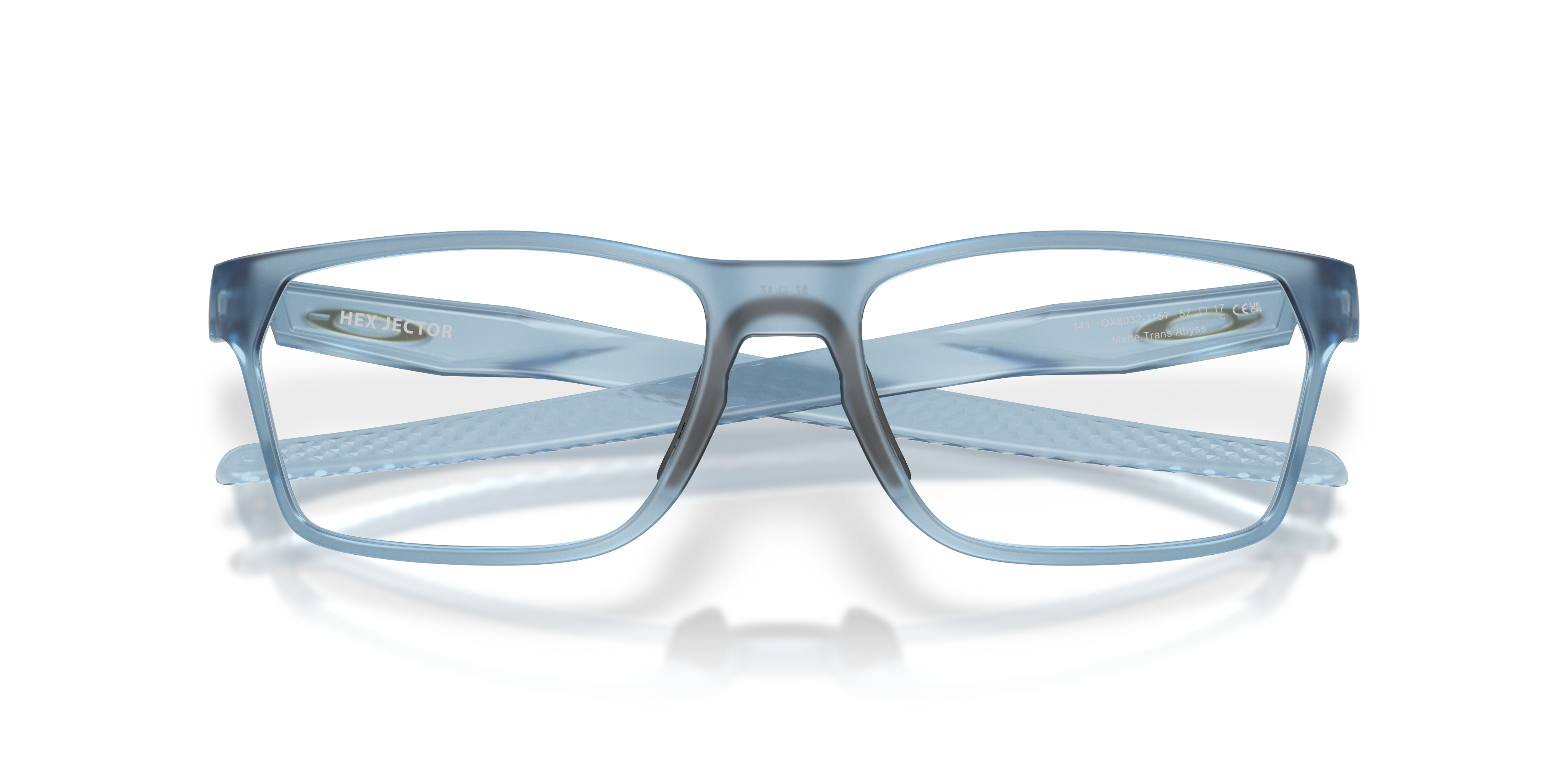 Oakley Hex Jector OX8032 in Matt Transparent Abyss, front detail view #Colour_Matt Transparent Abyss