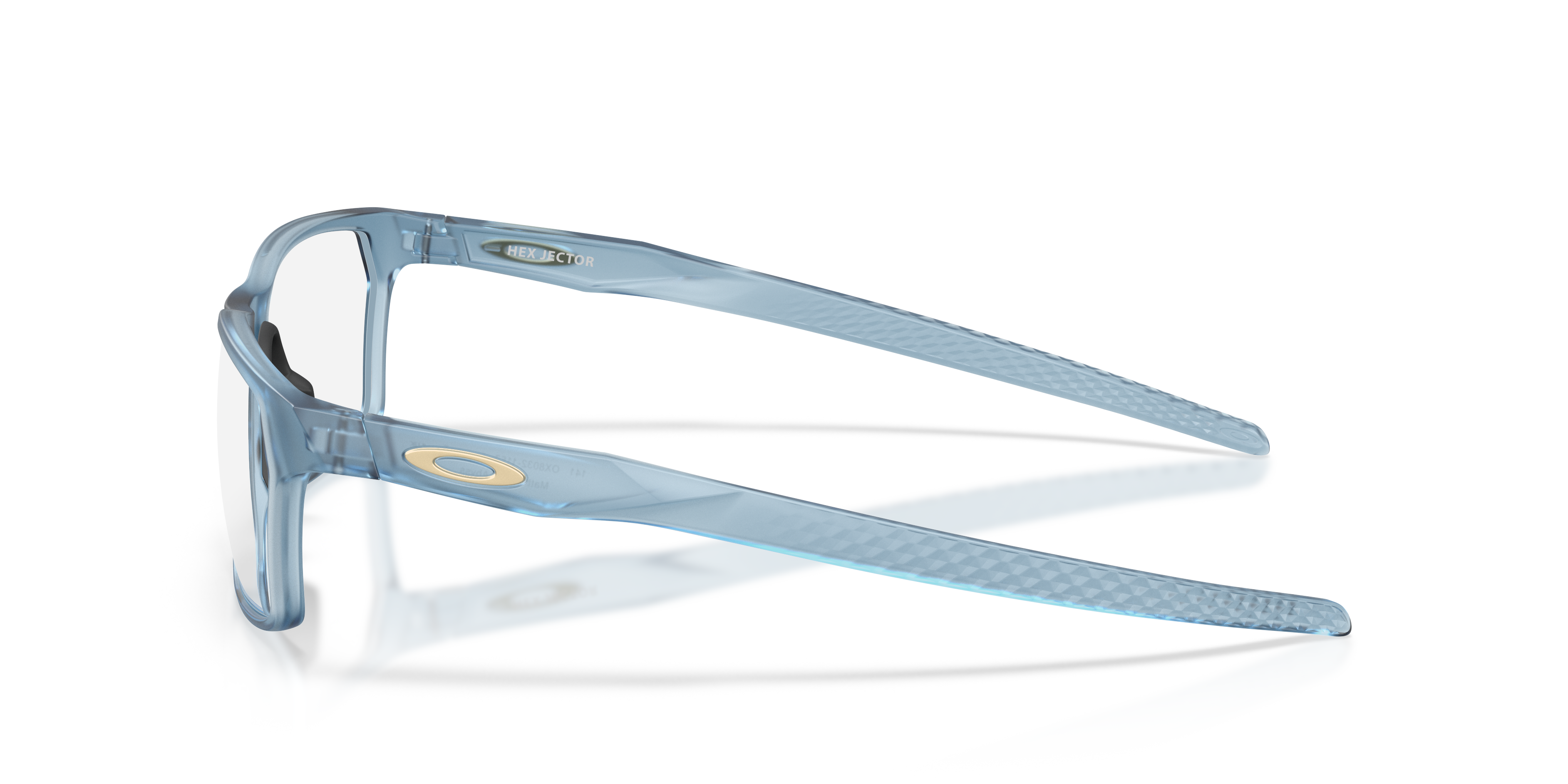 Oakley Hex Jector OX8032 in Matt Transparent Abyss, side view #Colour_Matt Transparent Abyss