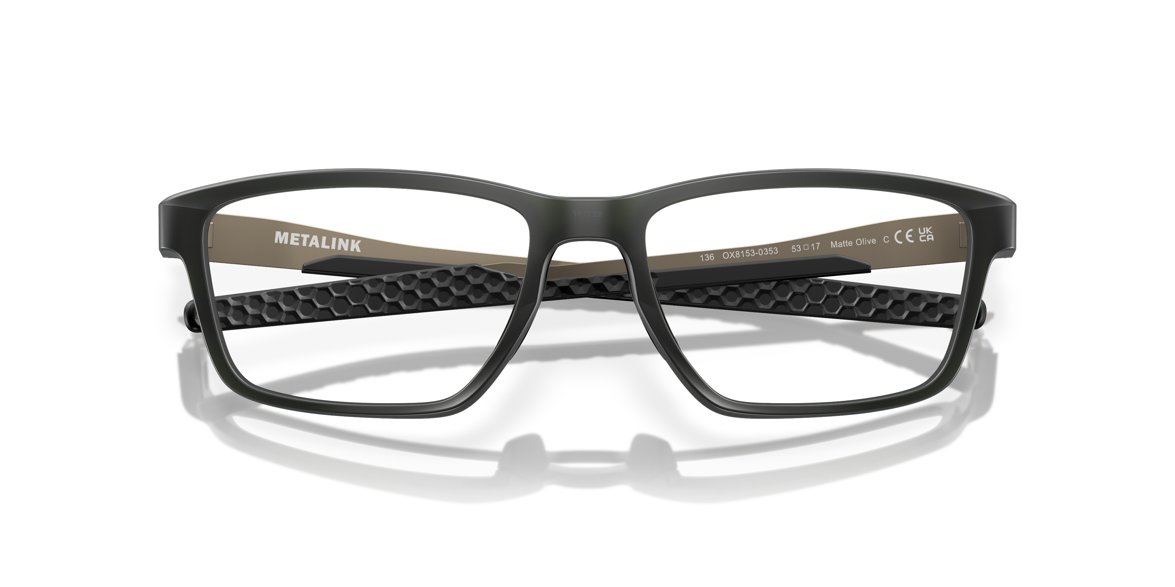 Oakley Metalink OX8153 in Matte Olive, front detail view #Colour_Matte Olive