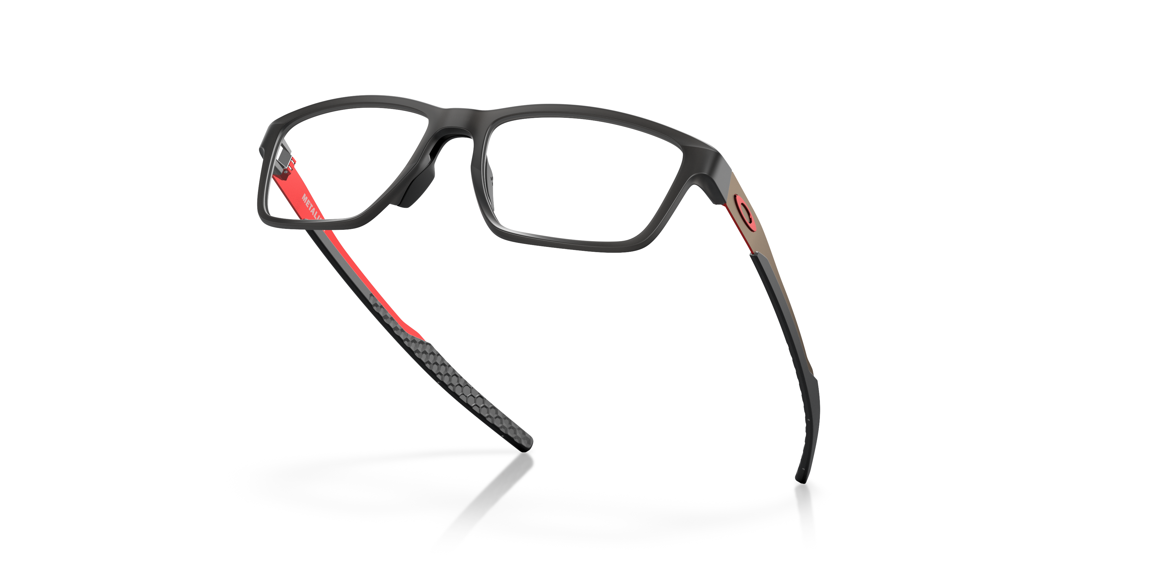 Oakley Metalink OX8153 in Satin Grey Smoke, angled view #Colour_Satin Grey Smoke
