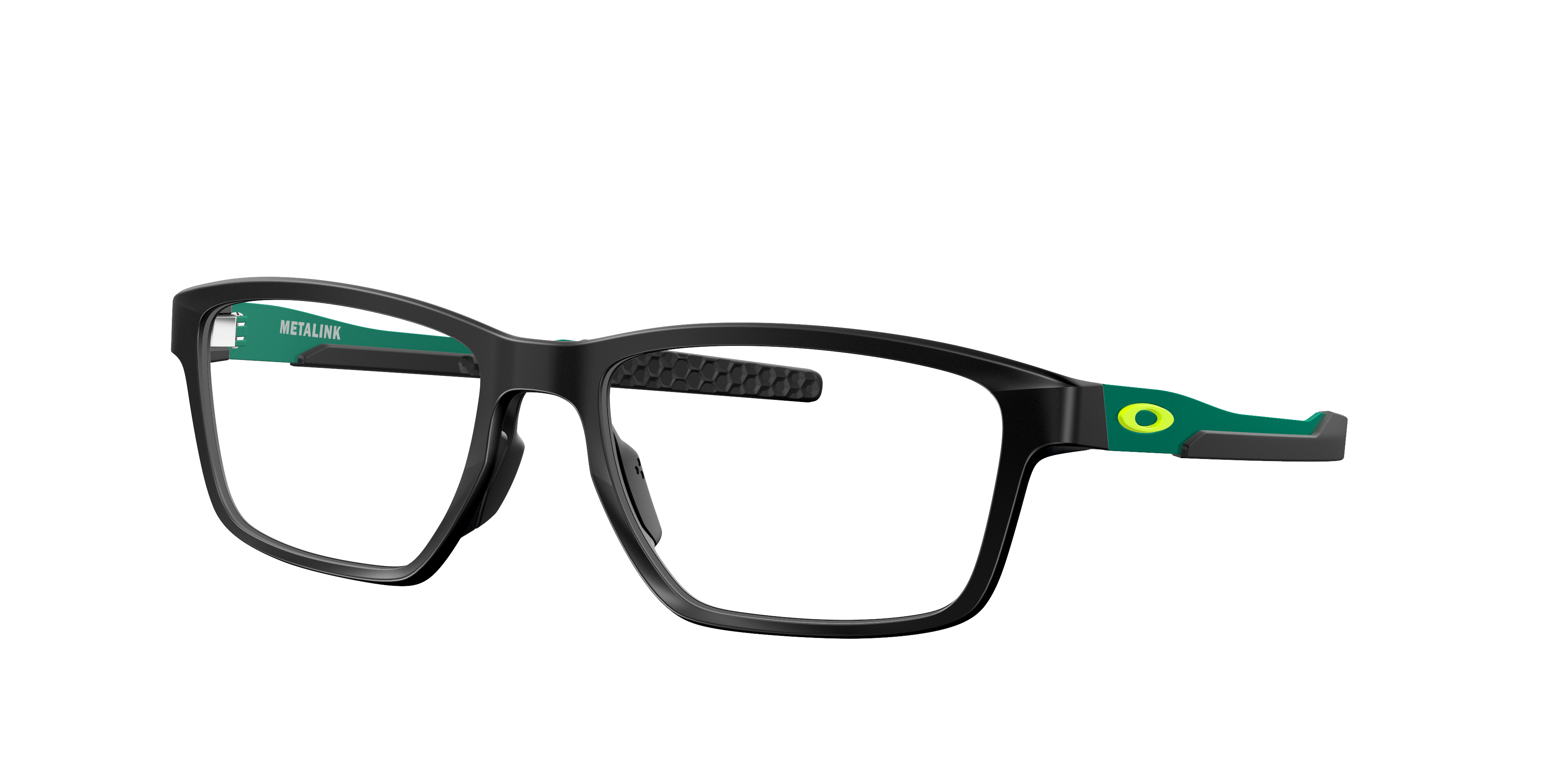 Oakley Metalink OX8153 in Satin Black, three-quarter view #Colour_Satin Black