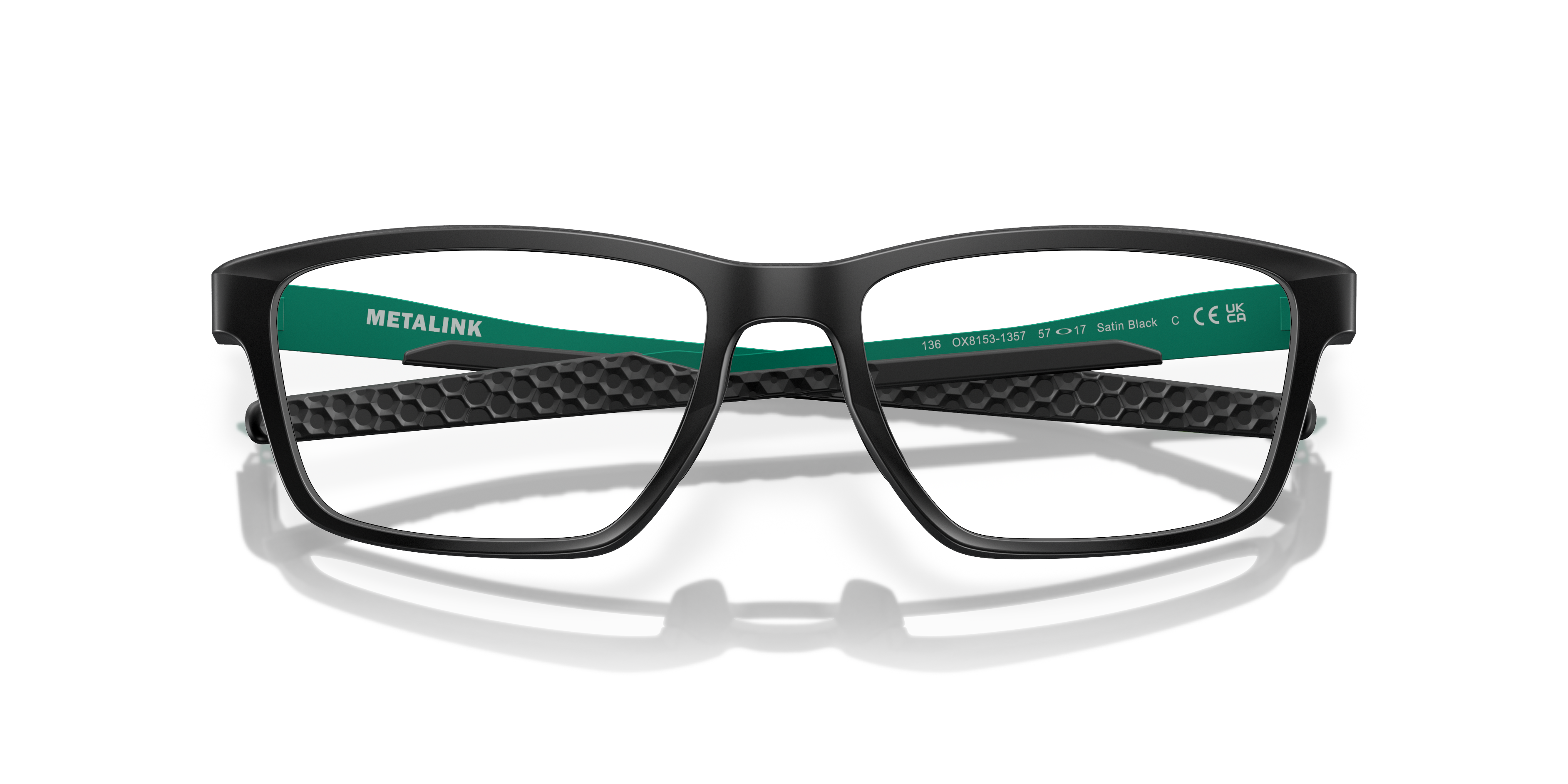 Oakley Metalink OX8153 in Satin Black, front detail view #Colour_Satin Black