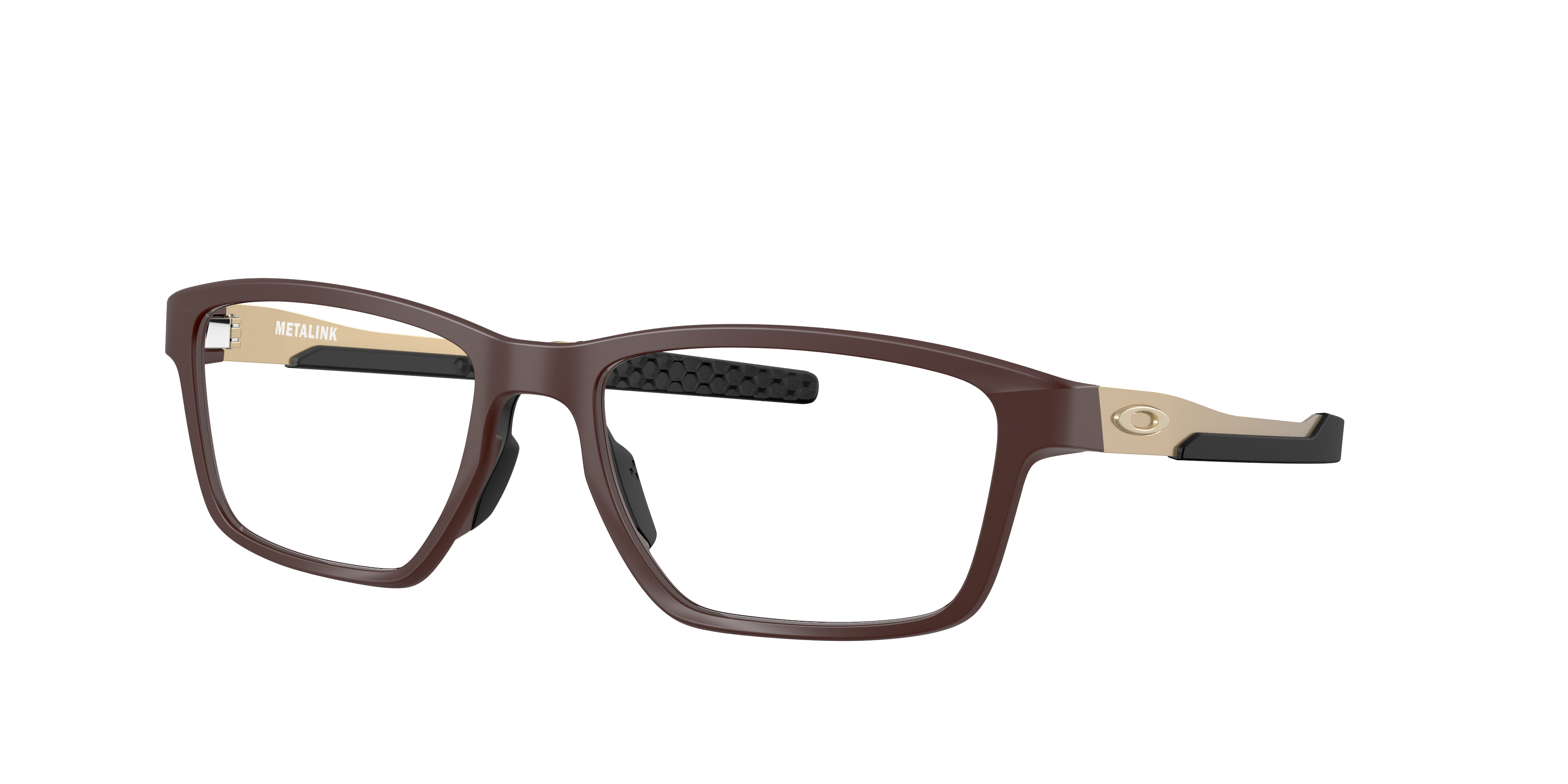 Oakley Metalink OX8153 in Matte Grenache, three-quarter view #Colour_Matte Grenache