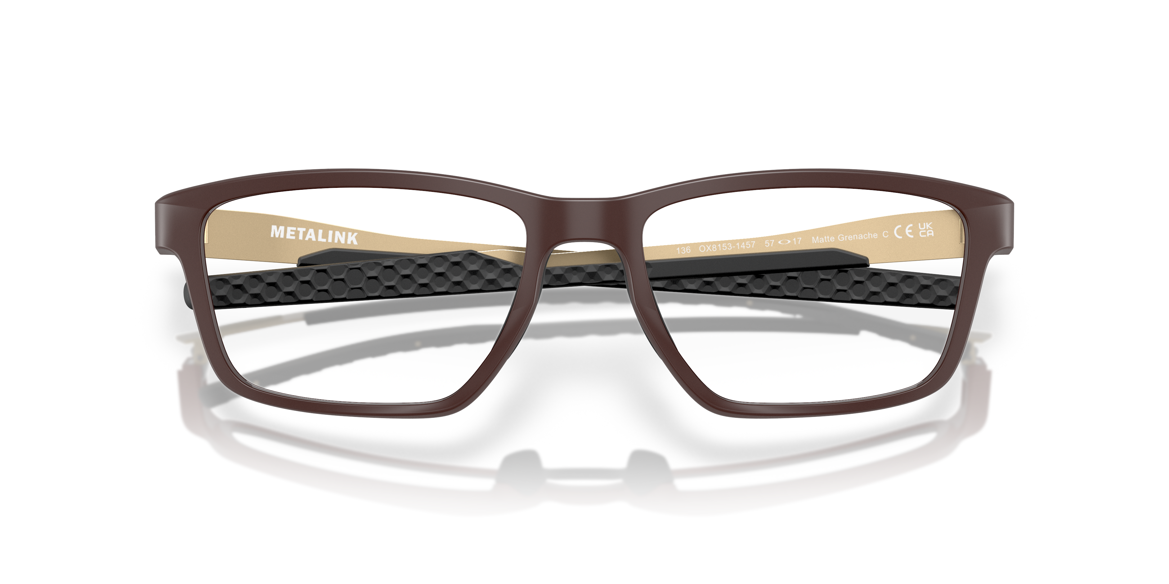 Oakley Metalink OX8153 in Matte Grenache, front detail view #Colour_Matte Grenache
