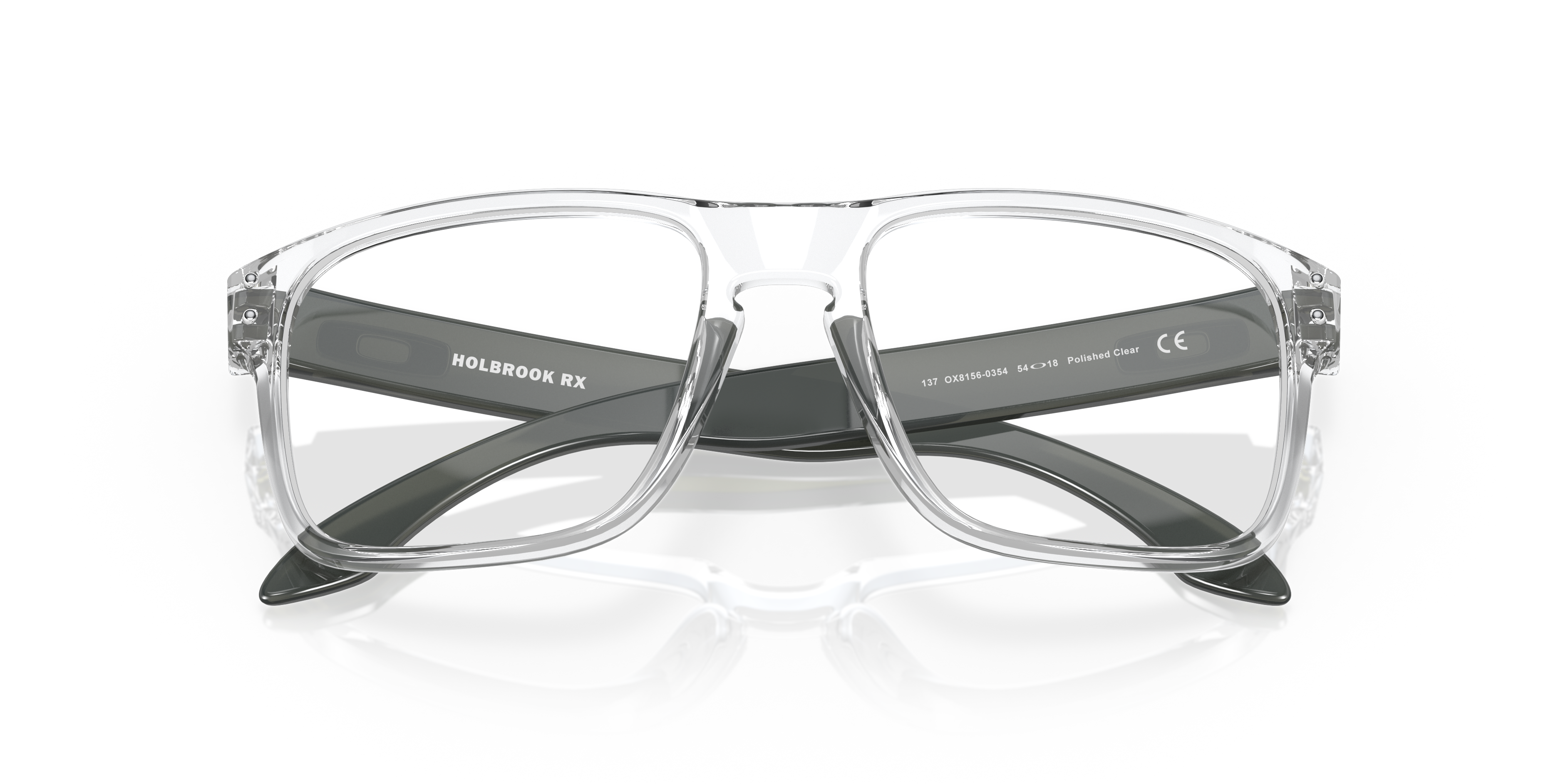 Oakley Holbrook RX OX8156 in Polished Clear, front detail view #Colour_Polished Clear