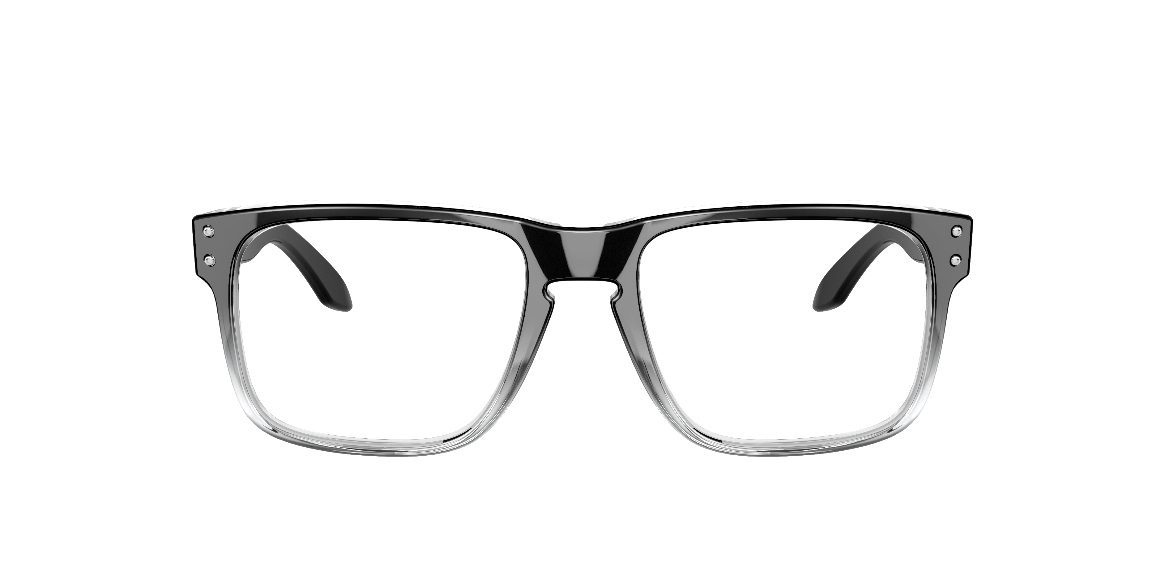 Oakley Holbrook RX OX8156 in Polished Black Clear Fade, front view #Colour_Polished Black Clear Fade