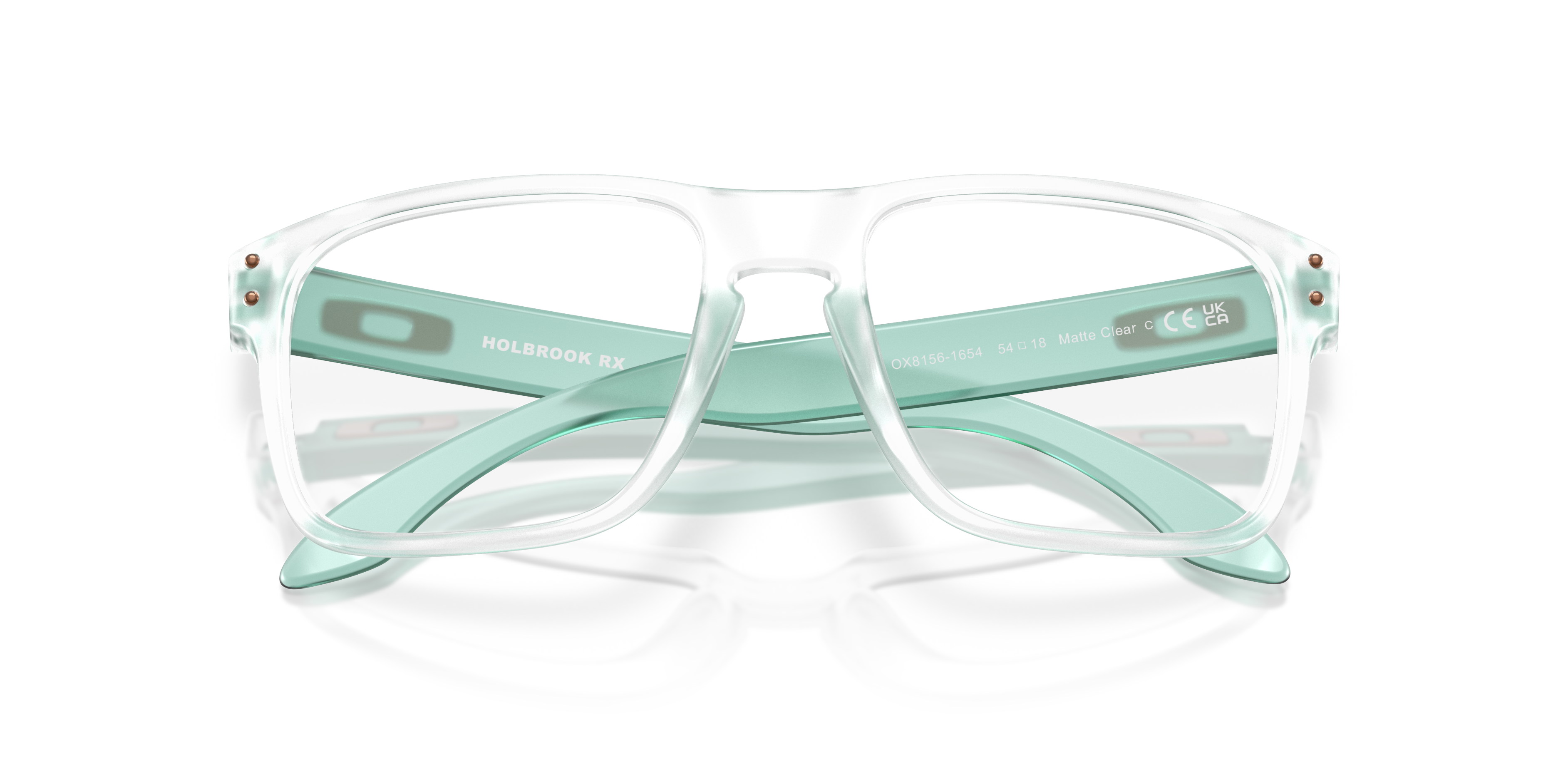 Oakley Holbrook RX OX8156 in Matte Clear (815616), front detail view #Colour_Matte Clear (815616)
