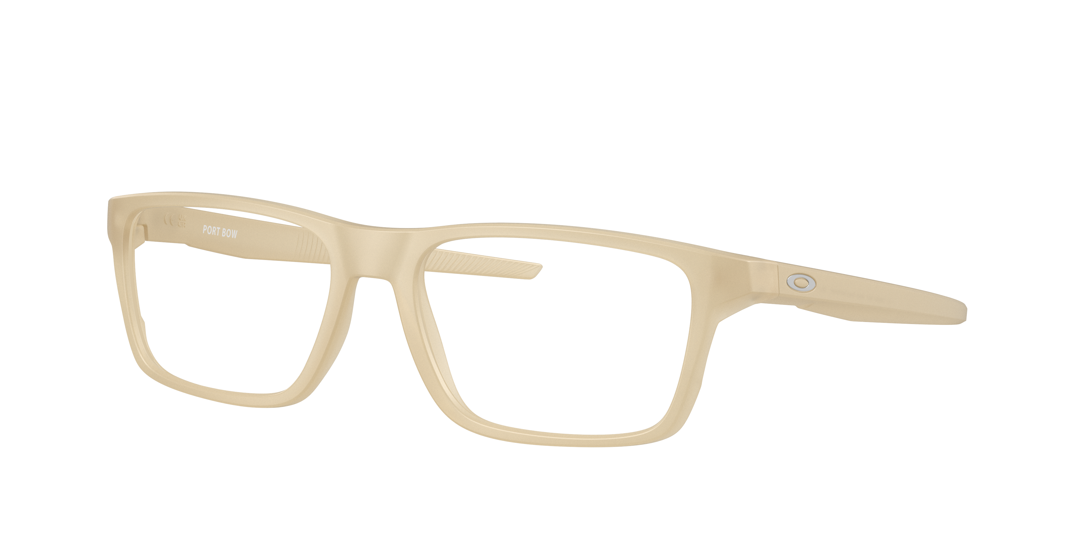 Oakley Port Bow OX8164 in Transparent Sandstorm, three-quarter view #Colour_Transparent Sandstorm