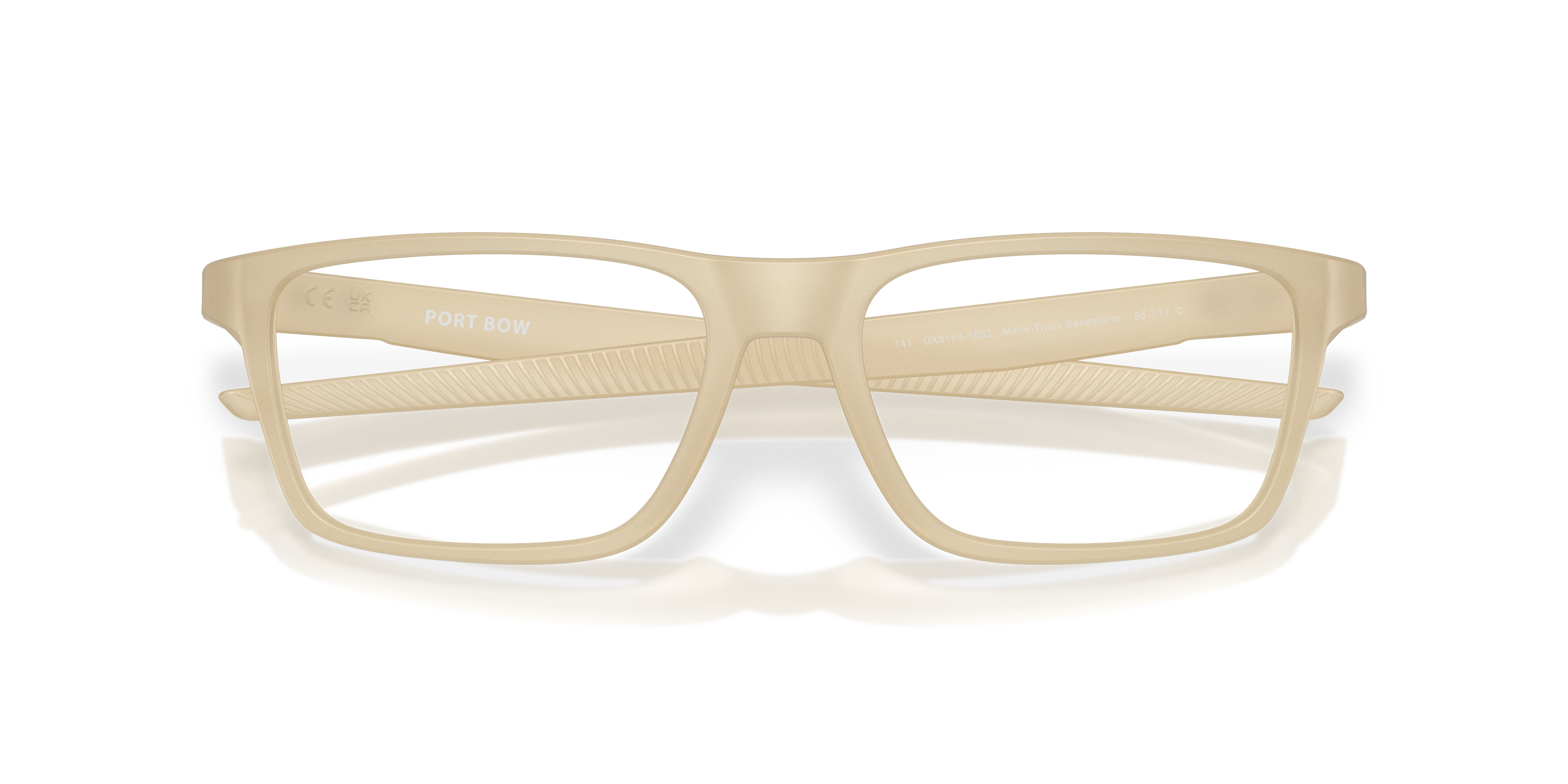 Oakley Port Bow OX8164 in Transparent Sandstorm, front detail view #Colour_Transparent Sandstorm