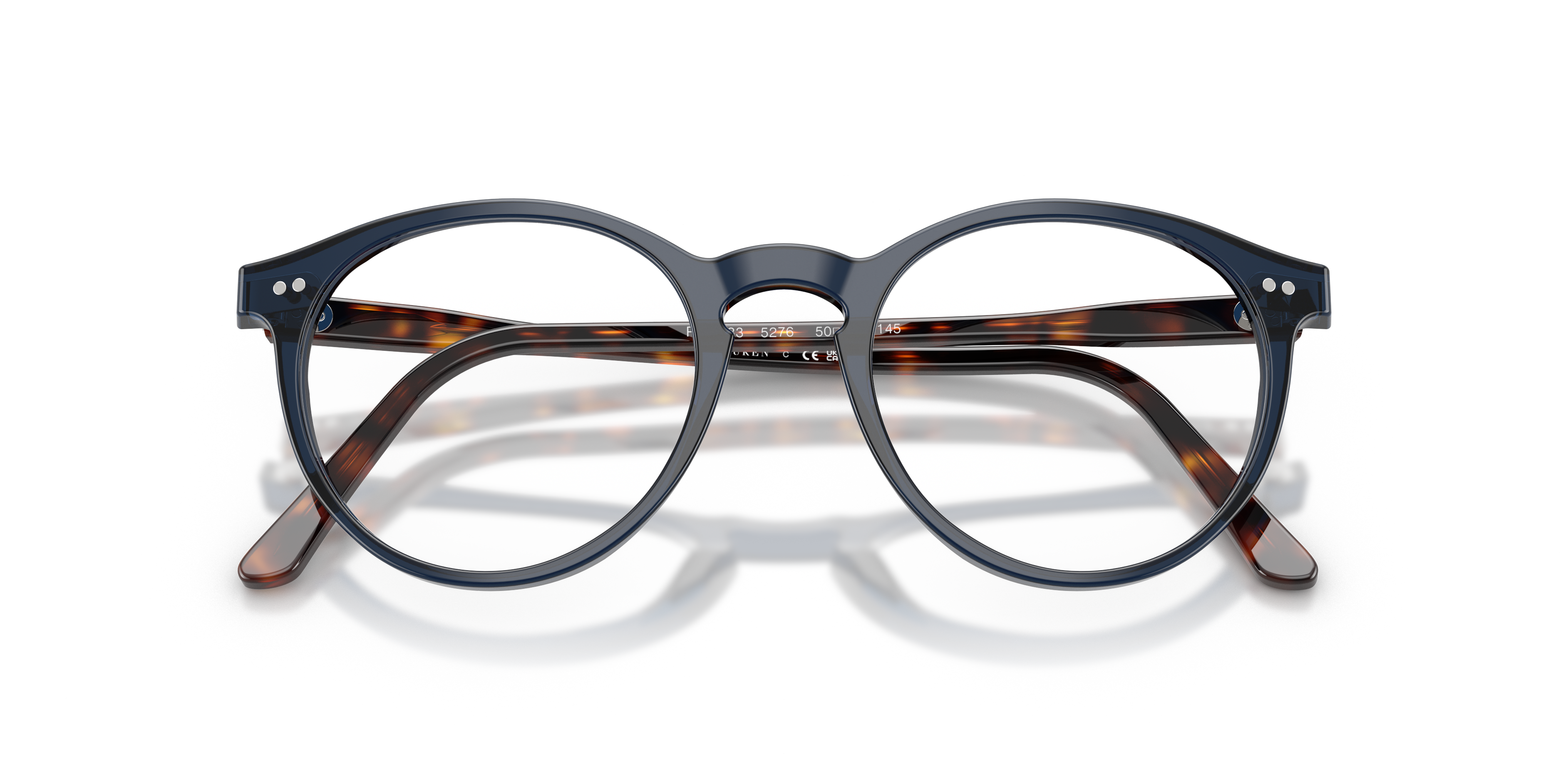 Polo by Ralph Lauren PH2083 - Shiny Transparent Blue, front detail view #Colour_Shiny Transparent Blue