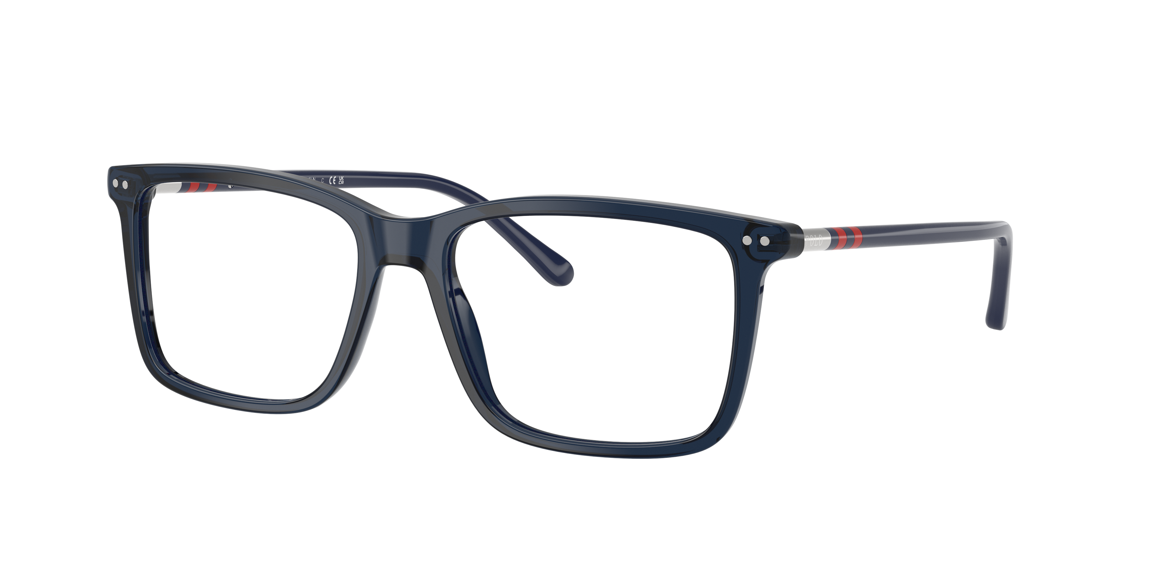 Polo by Ralph Lauren PH2287 - Shiny Transparent Blue, three-quarter view #Colour_Shiny Transparent Blue