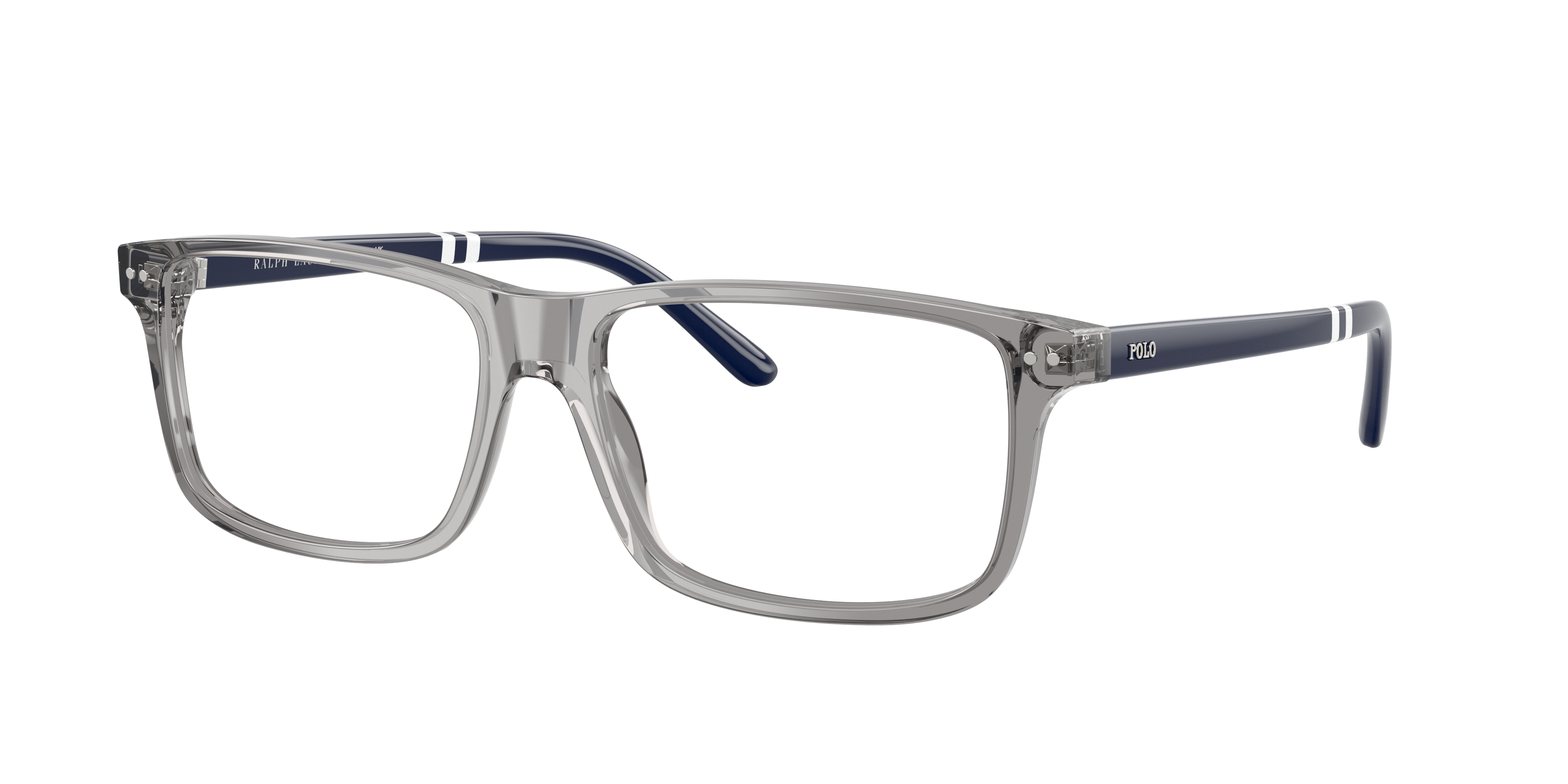 Polo by Ralph Lauren PH2296 - Shiny Transparent Grey, three-quarter view #Colour_Shiny Transparent Grey