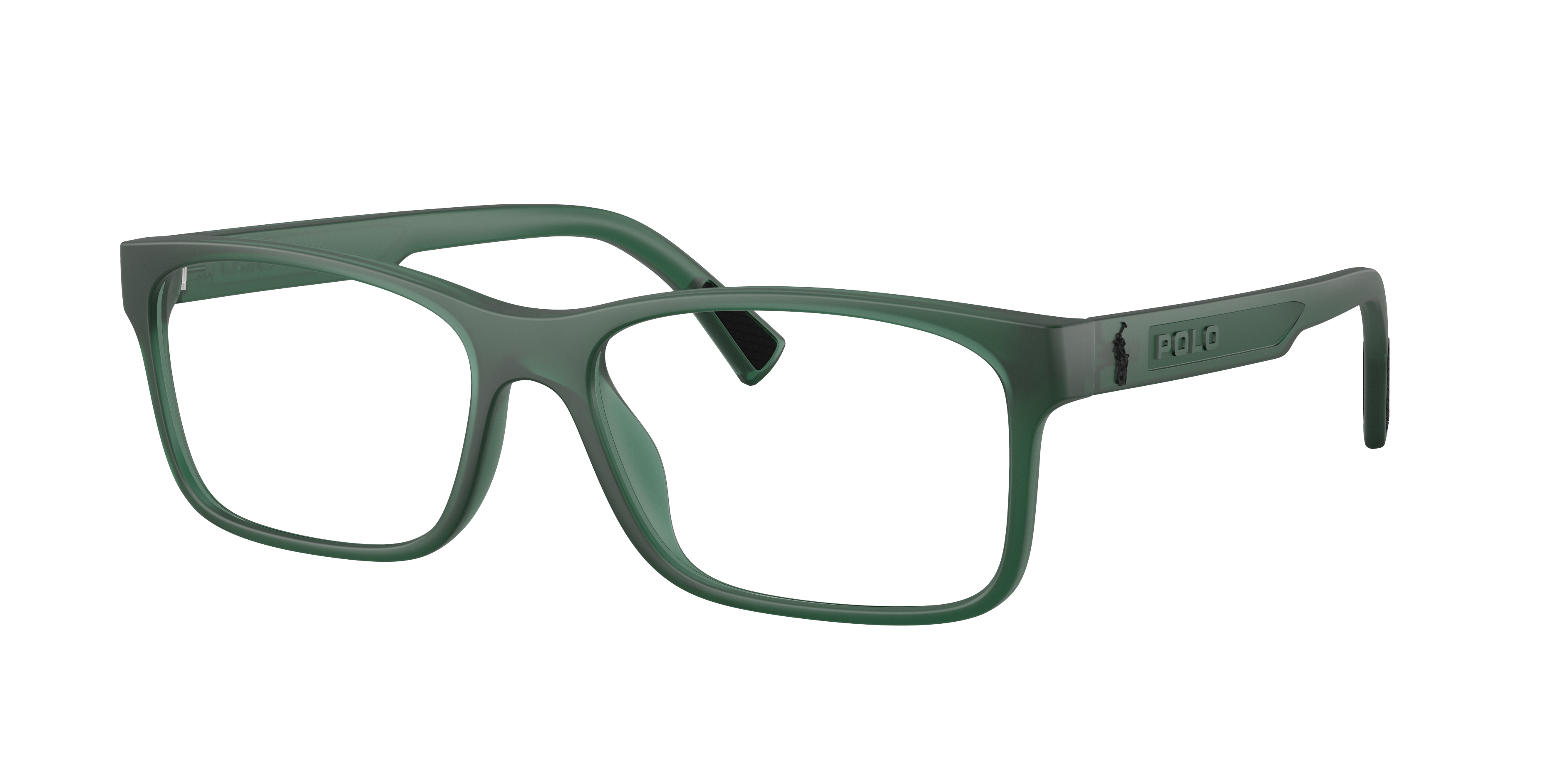 Polo by Ralph Lauren PH2301U - Matte Transparent Green, three-quarter view #Colour_Matte Transparent Green