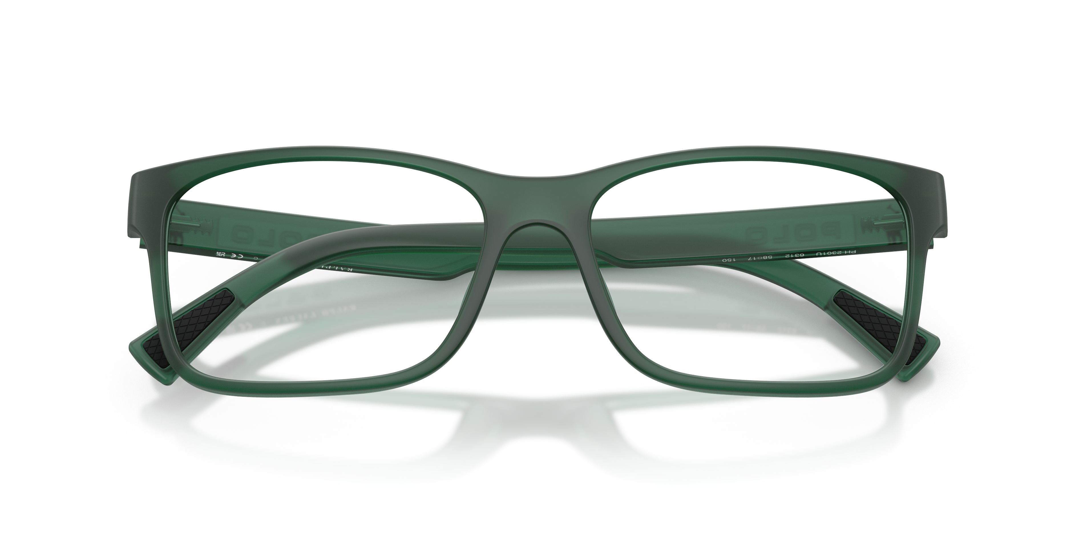 Polo by Ralph Lauren PH2301U - Matte Transparent Green, front detail view #Colour_Matte Transparent Green