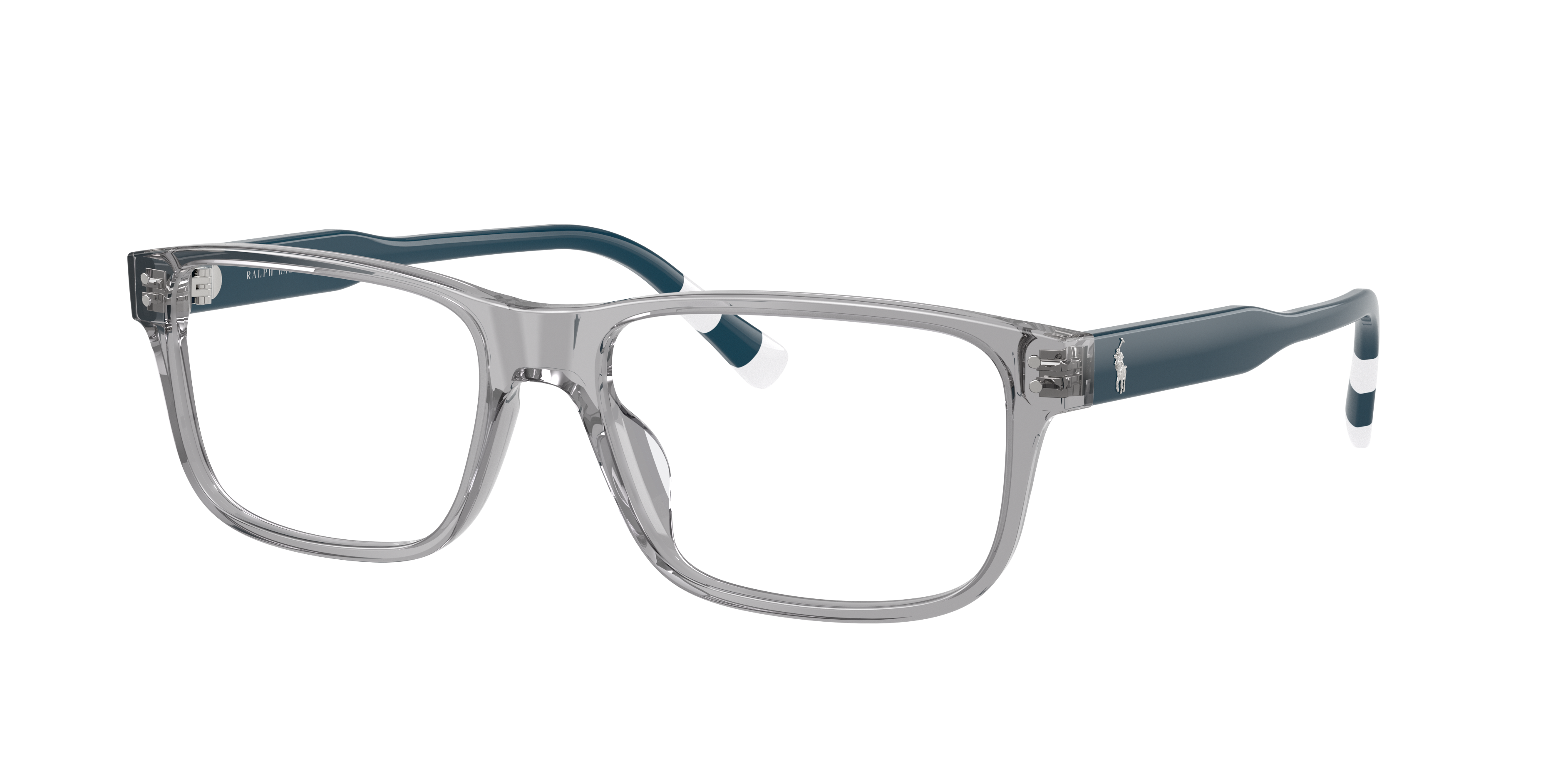 Polo by Ralph Lauren PH2302U - Shiny Transparent Grey, three-quarter view #Colour_Shiny Transparent Grey