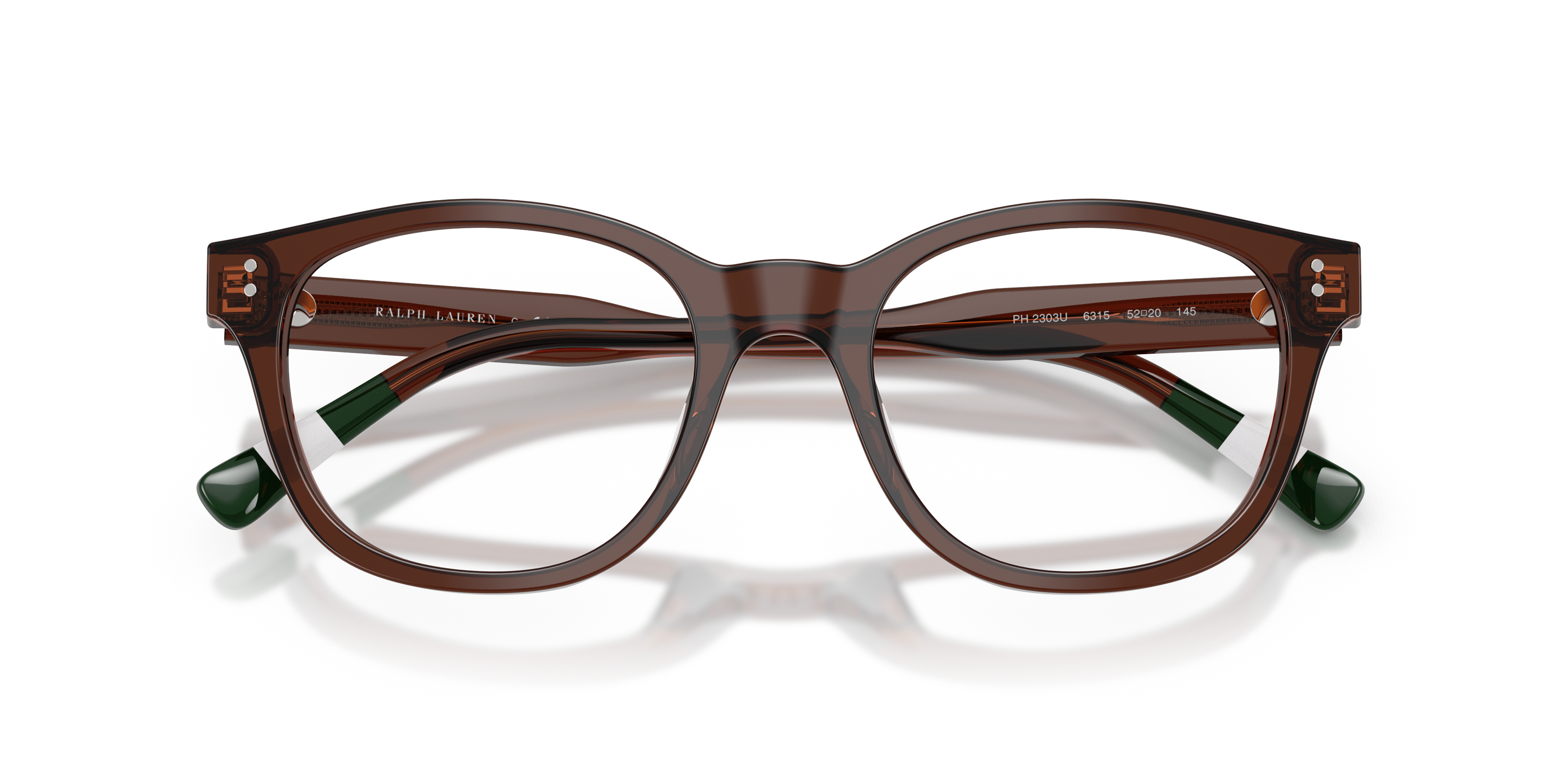 Polo by Ralph Lauren PH2303U - Shiny Transparent Brown, front detail view #Colour_Shiny Transparent Brown