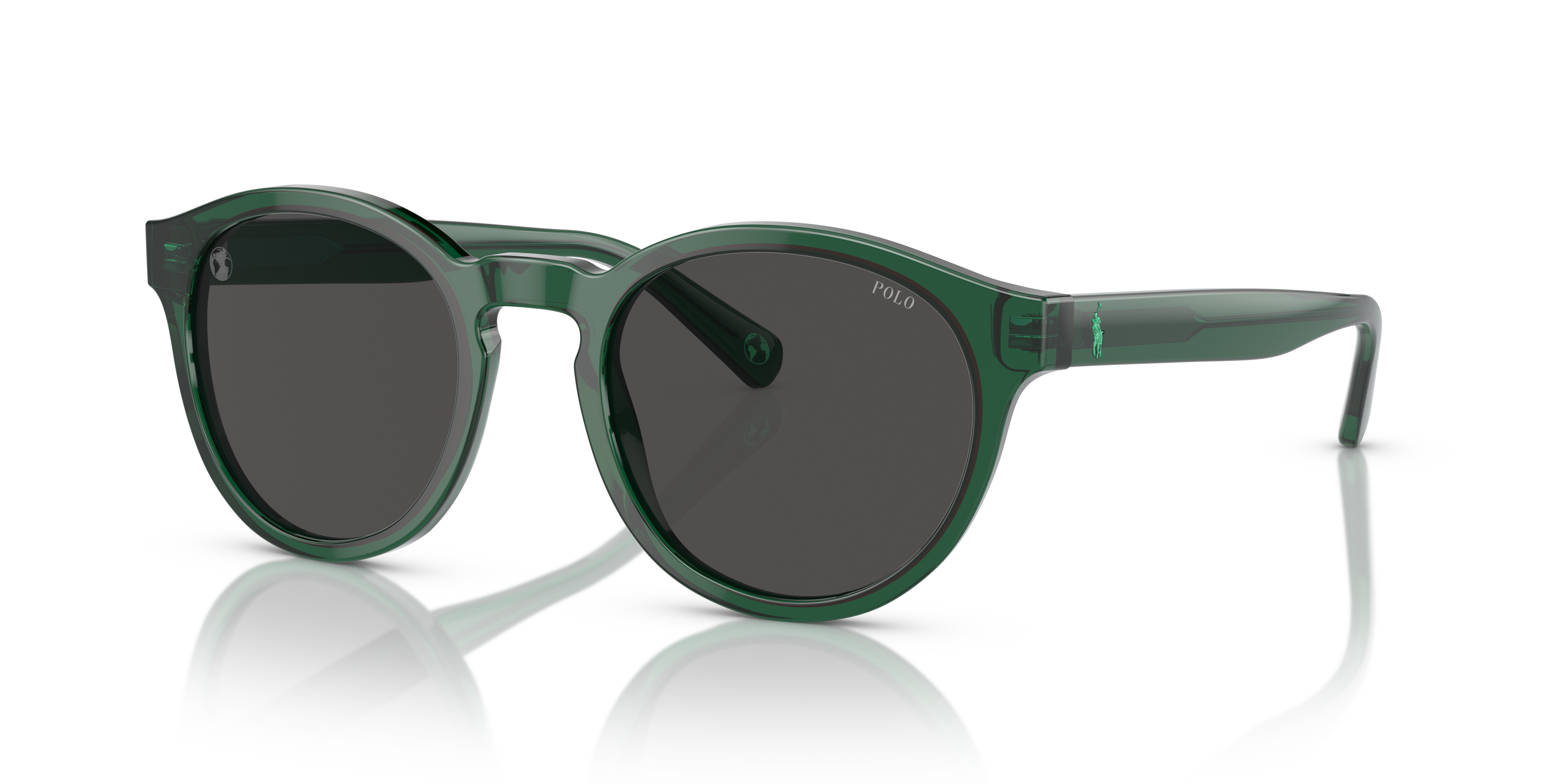 Polo by Ralph Lauren PH4192 - Shiny Transparent Green, three-quarter view #Colour_Shiny Transparent Green