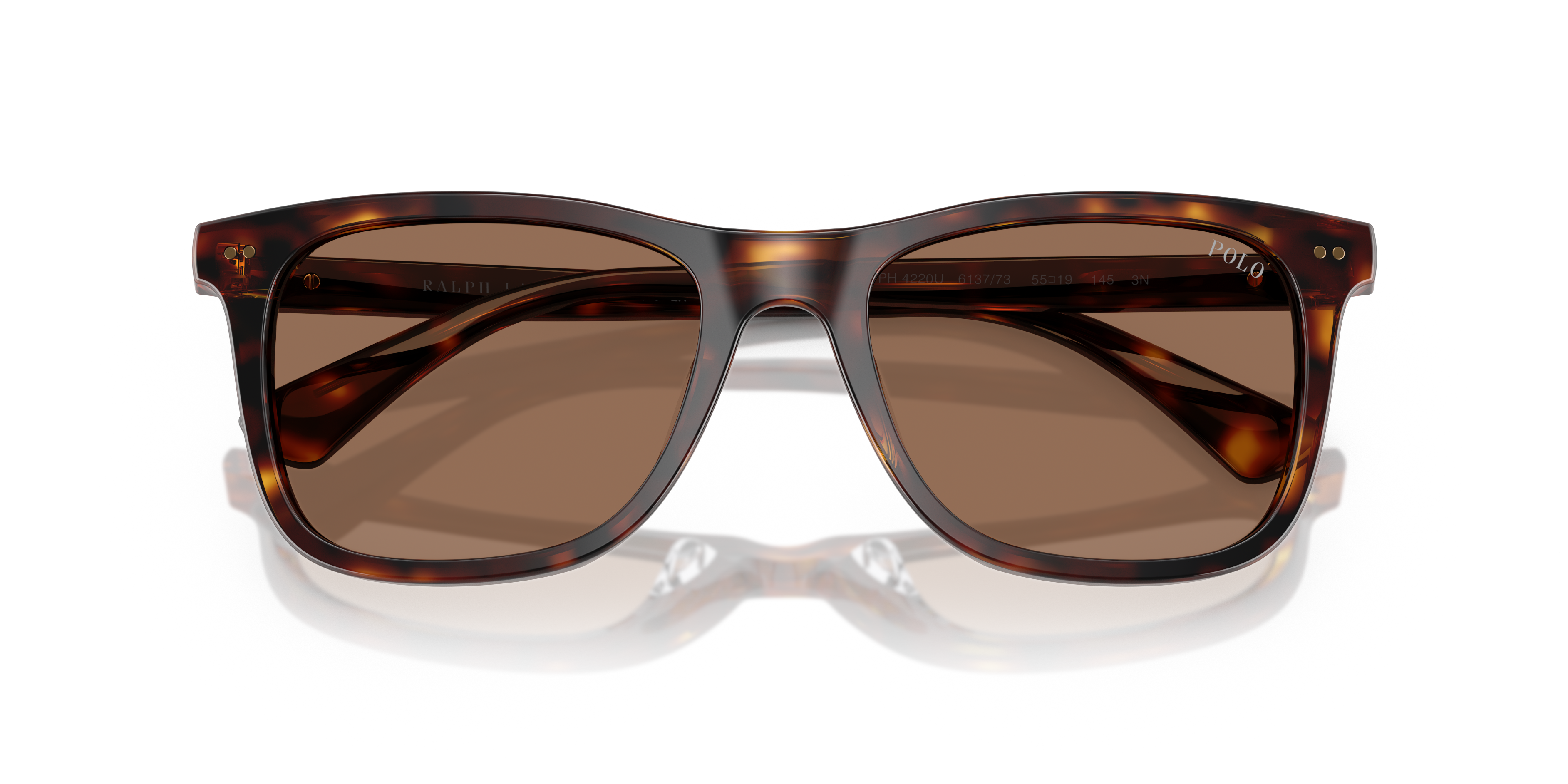 Polo by Ralph Lauren PH4220U - Shiny Brown Tortoise, front detail view #Colour_Shiny Brown Tortoise