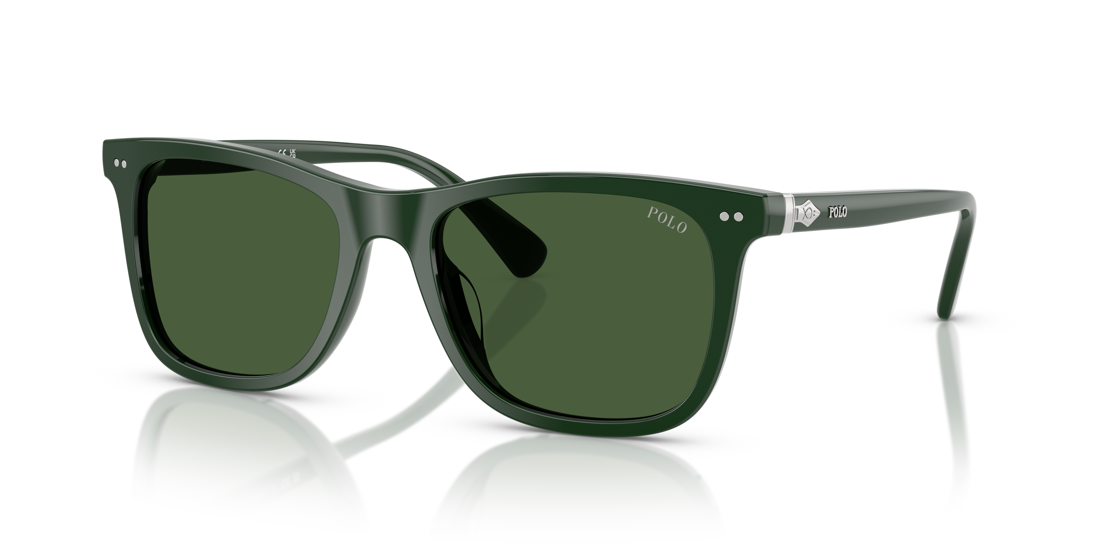 Polo by Ralph Lauren PH4220U - Shiny Dark Green, three-quarter view #Colour_Shiny Dark Green