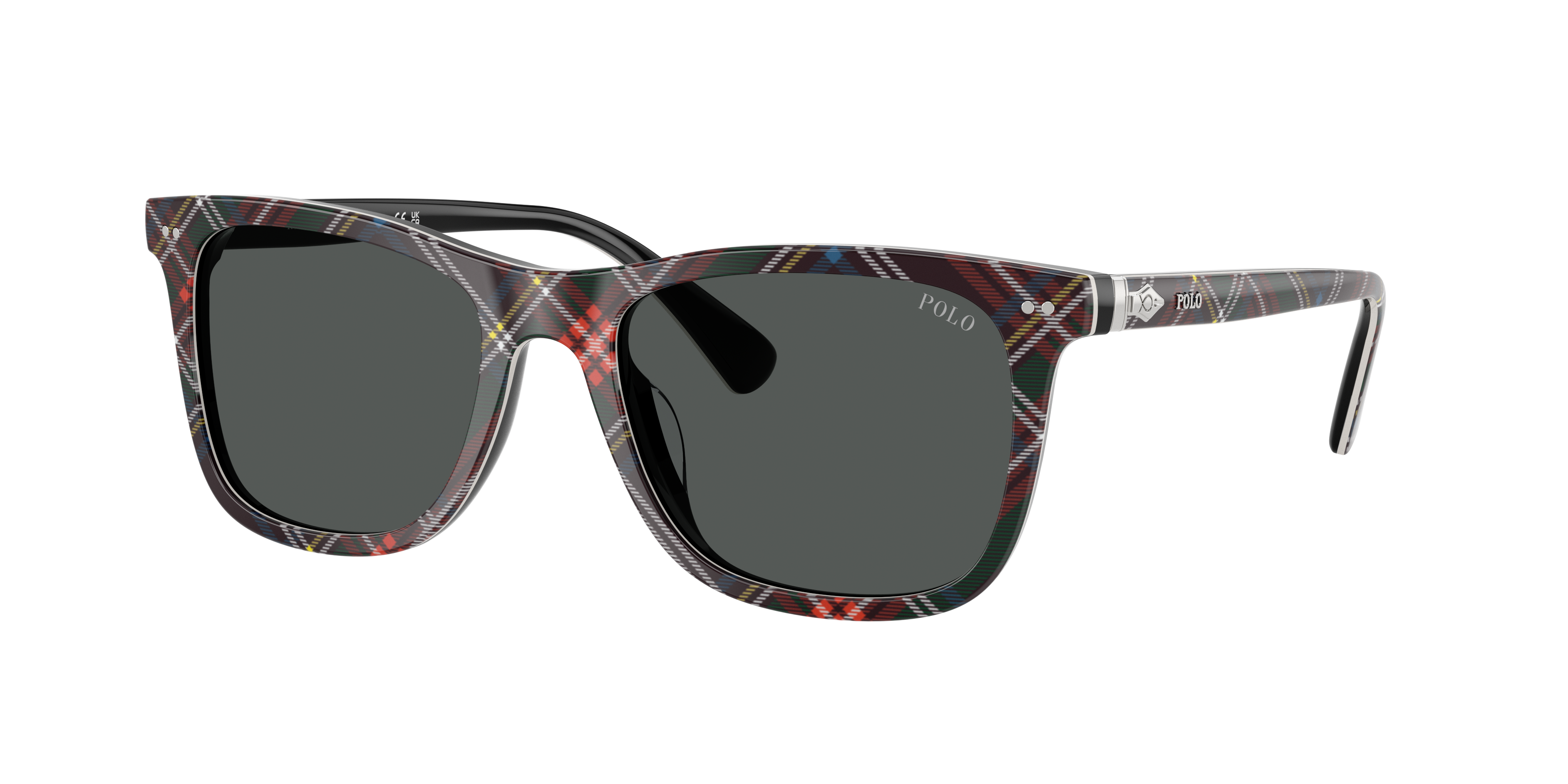 Polo by Ralph Lauren PH4220U - Shiny Tartan Red, three-quarter view #Colour_Shiny Tartan Red