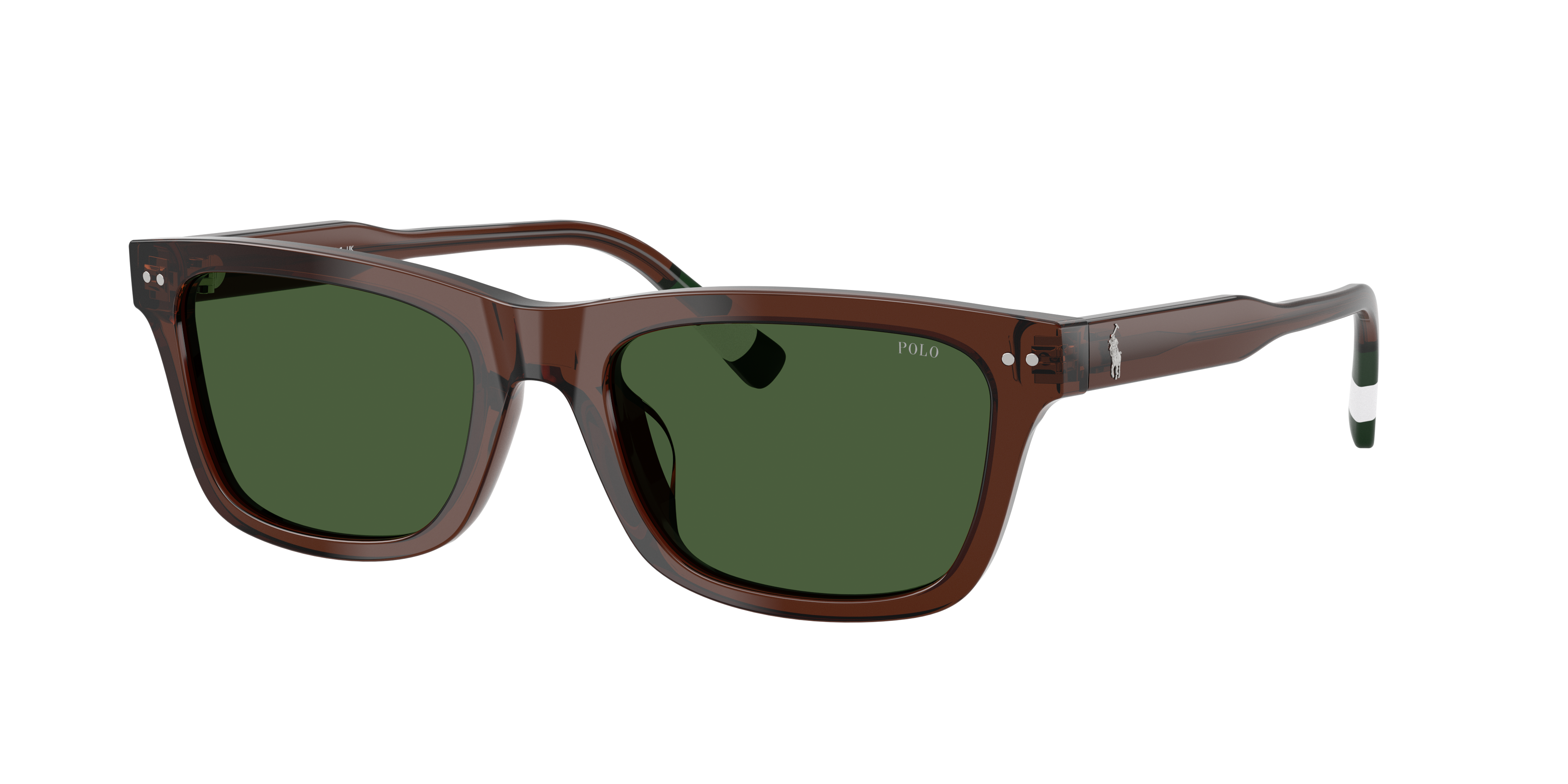 Polo by Ralph Lauren PH4240U - Shiny Transparent Brown, three-quarter view #Colour_Shiny Transparent Brown