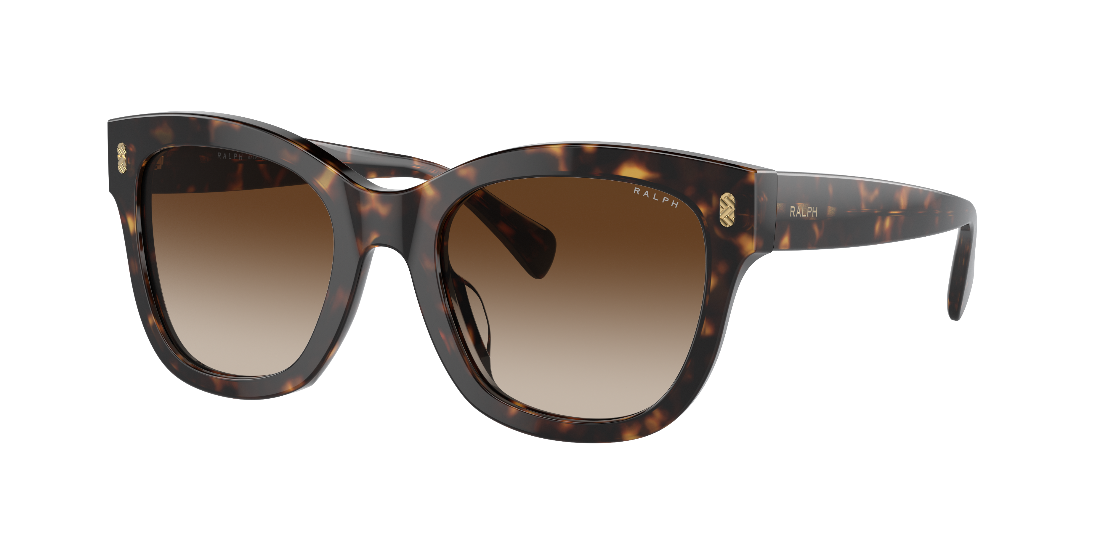 Ralph by Ralph Lauren RA5301U in Shiny Dark Havana, three-quarter view #Colour_Shiny Dark Havana