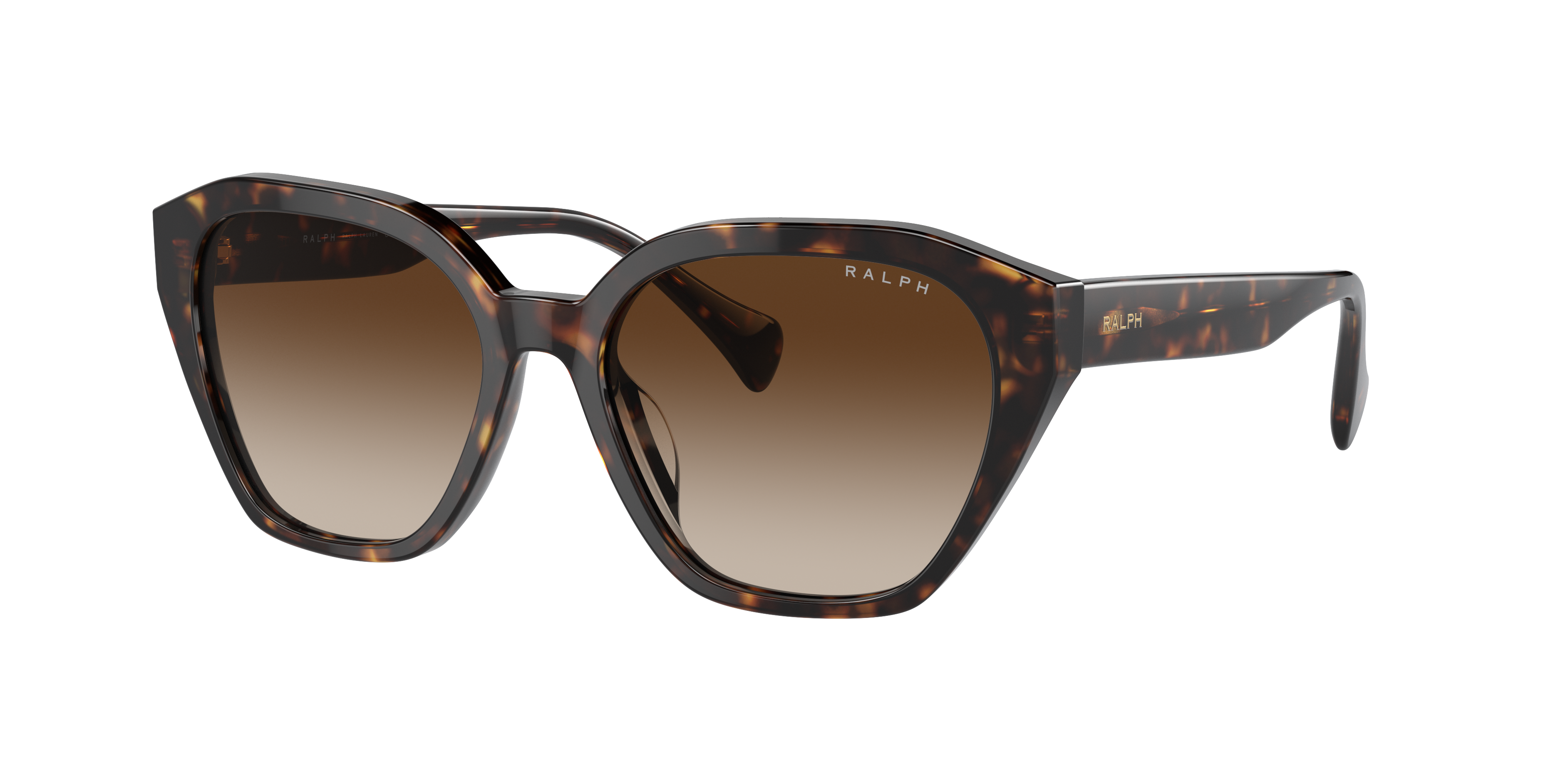 Ralph by Ralph Lauren RA5315U in Shiny Dark Havana, three-quarter view #Colour_Shiny Dark Havana