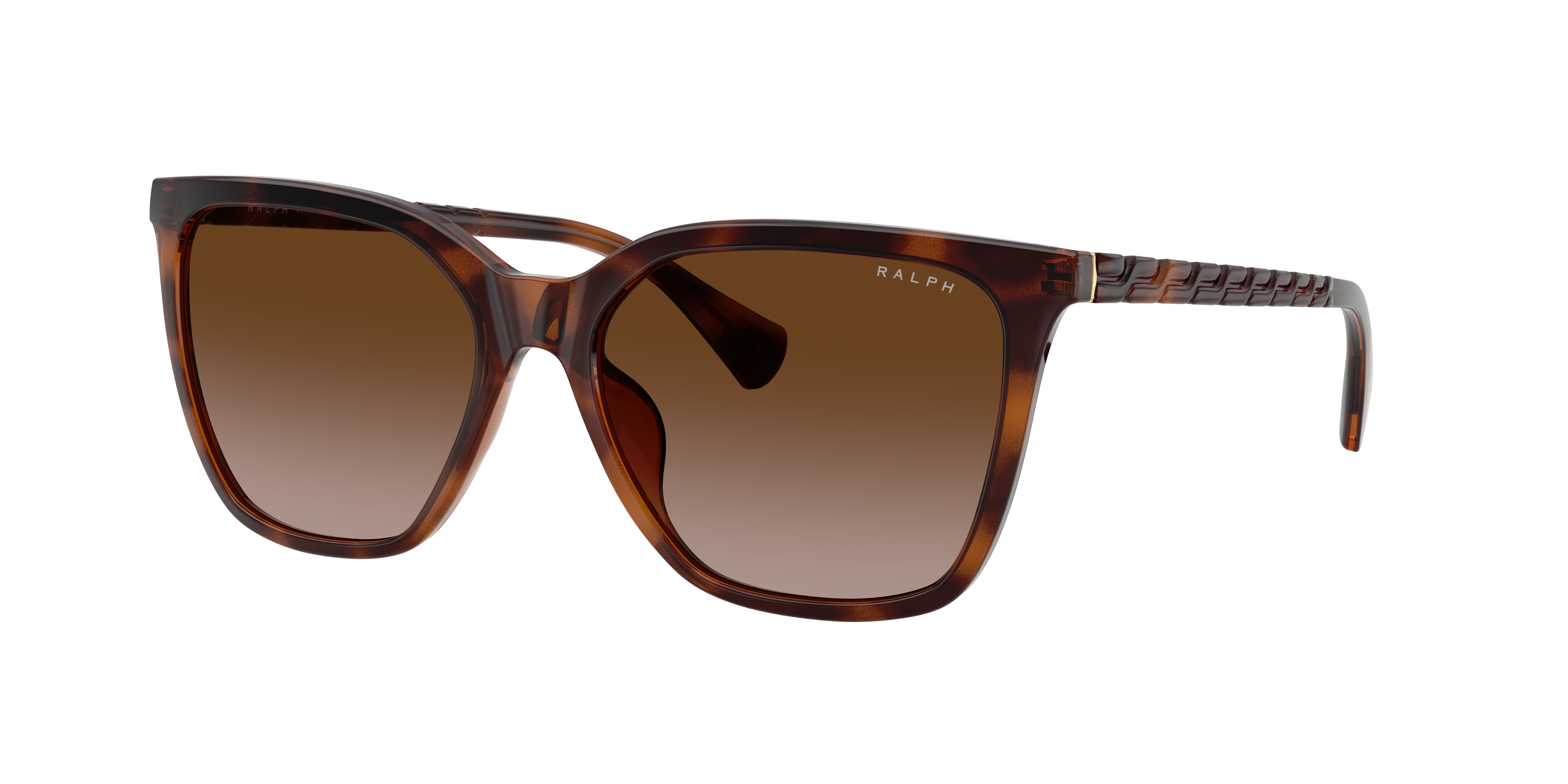 Ralph by Ralph Lauren RA5328U in Shiny Dark Havana, three-quarter view #Colour_Shiny Dark Havana