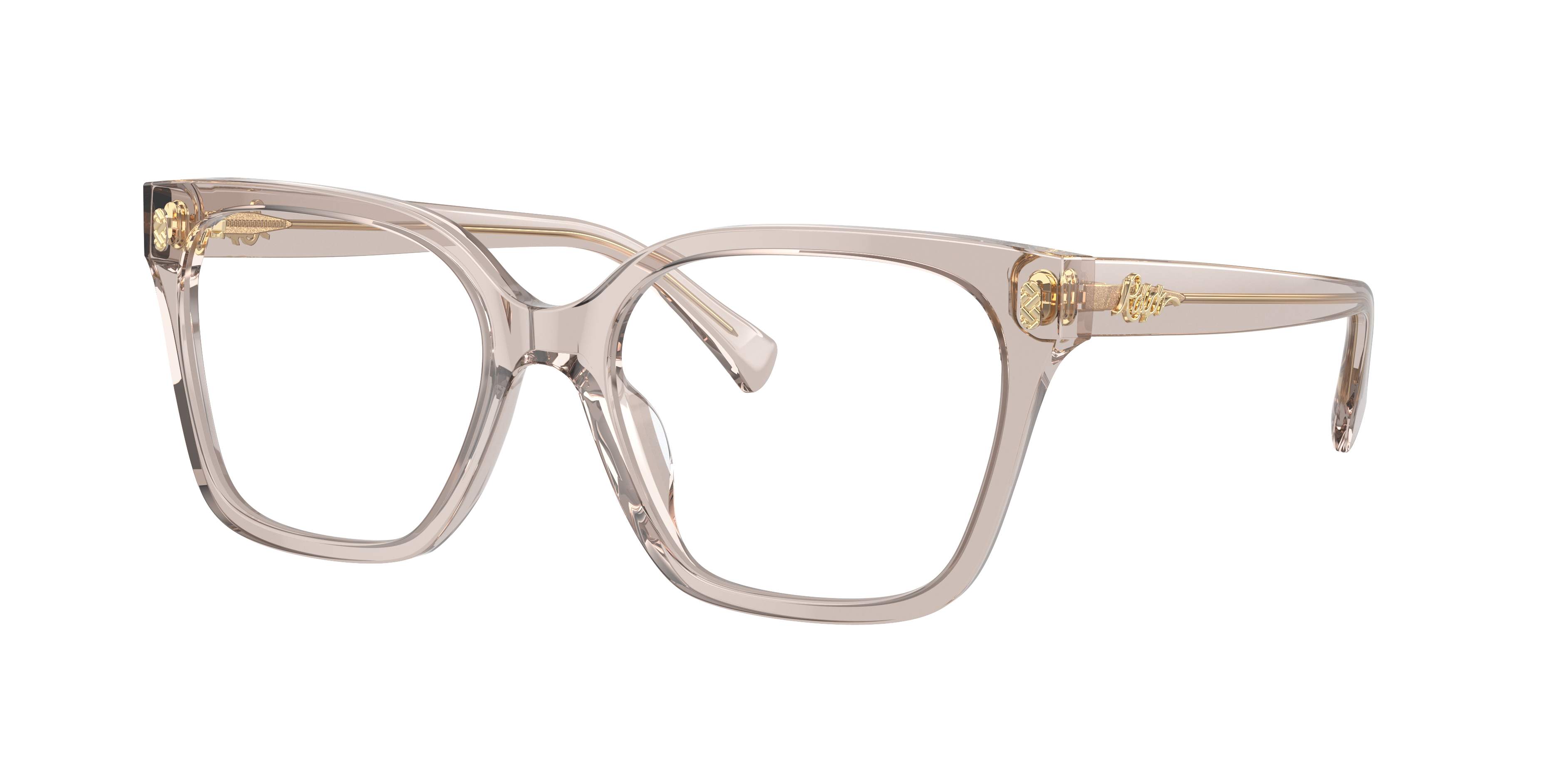 Ralph by Ralph Lauren RA7158U - Shiny Transparent Beige, three-quarter view #Colour_Shiny Transparent Beige