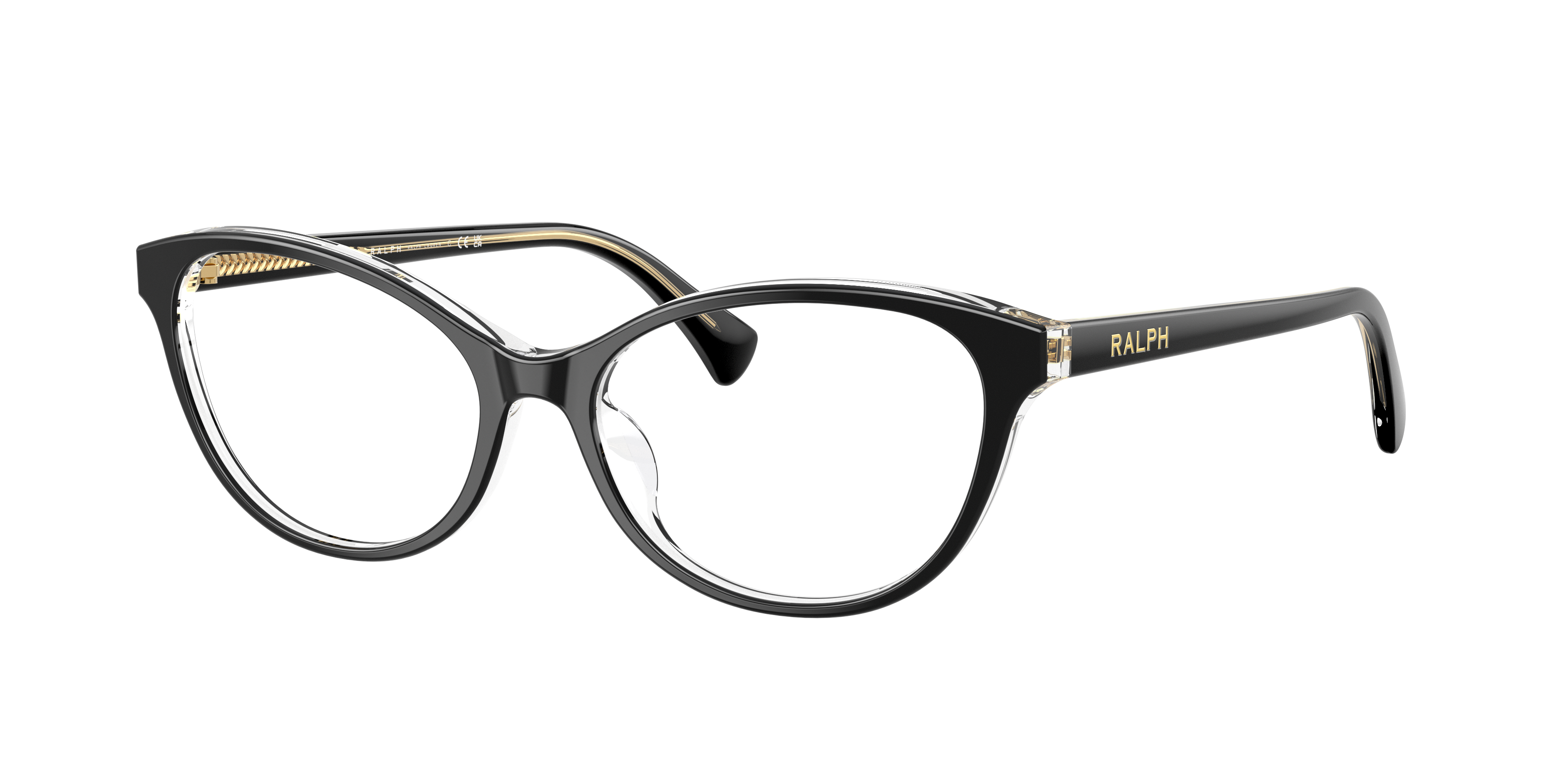 Ralph by Ralph Lauren RA7186U - Black On Transparent, three-quarter view #Colour_Black On Transparent