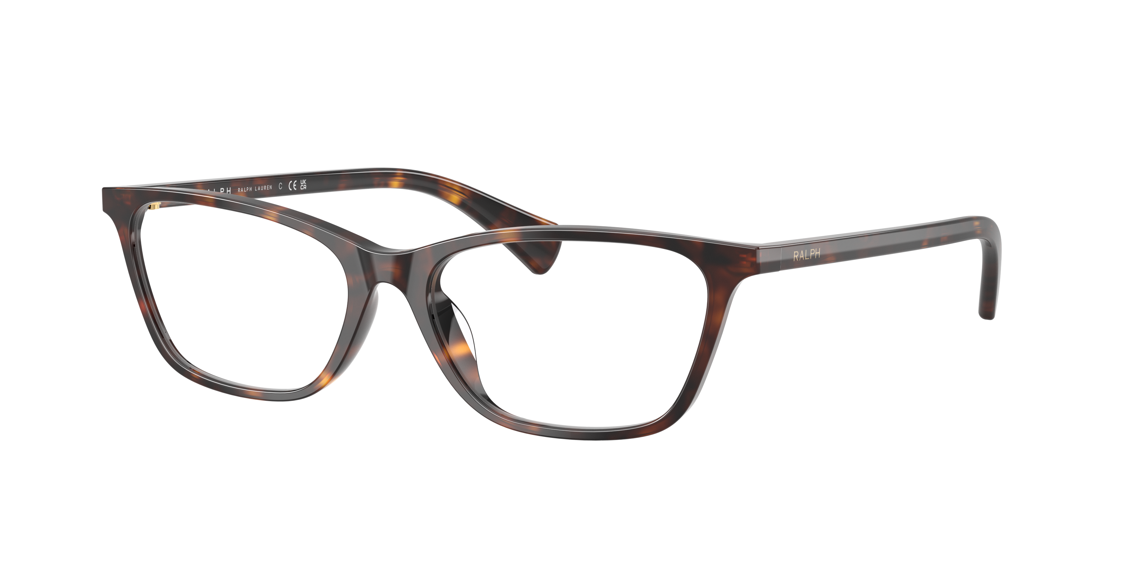 Ralph by Ralph Lauren RA7187U - Shiny Dark Havana, three-quarter view #Colour_Shiny Dark Havana
