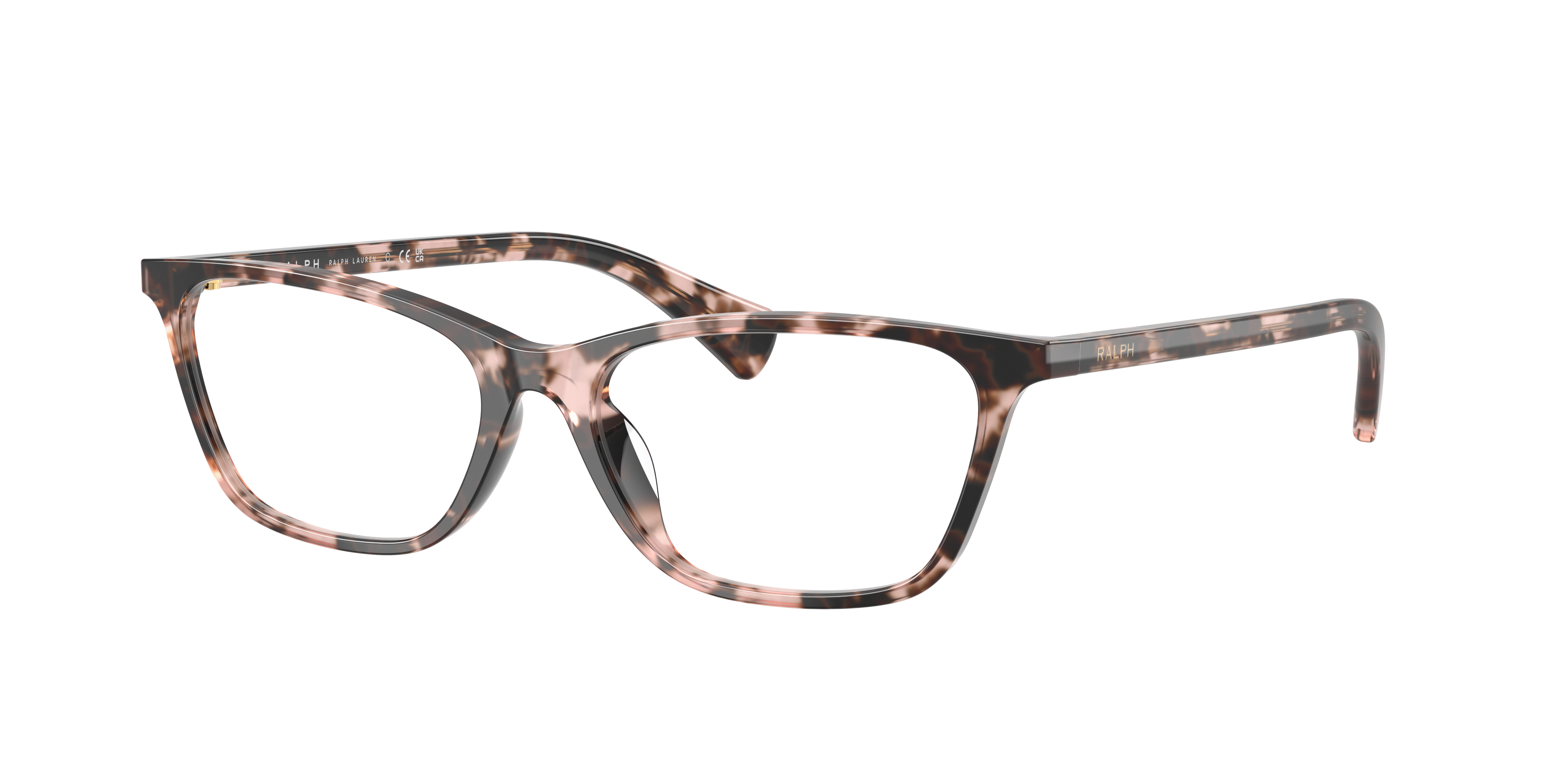 Ralph by Ralph Lauren RA7187U - Shiny Pink Havana, three-quarter view #Colour_Shiny Pink Havana