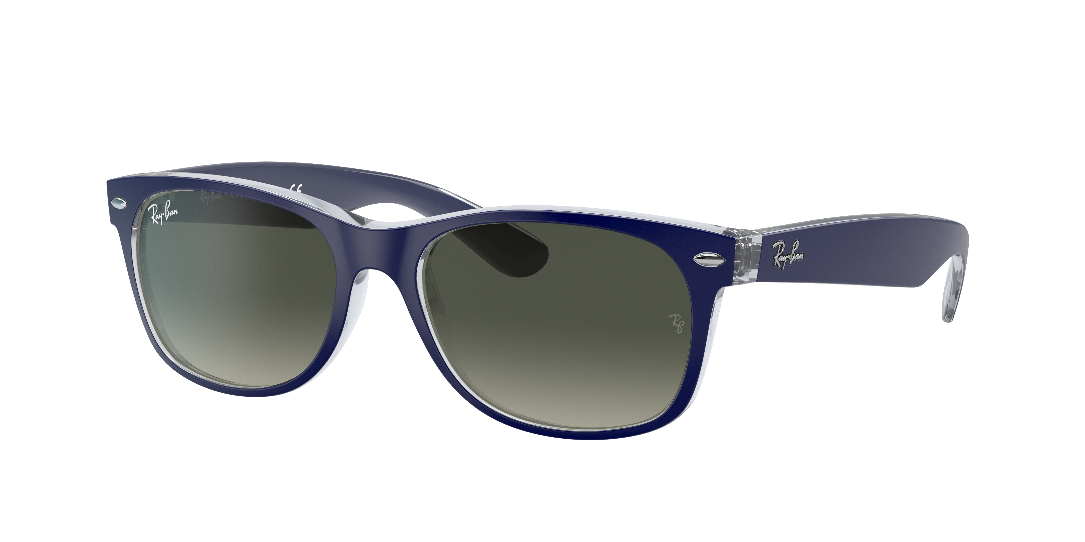 Ray-Ban New Wayfarer RB2132 in Blue, three-quarter view #Colour_Blue