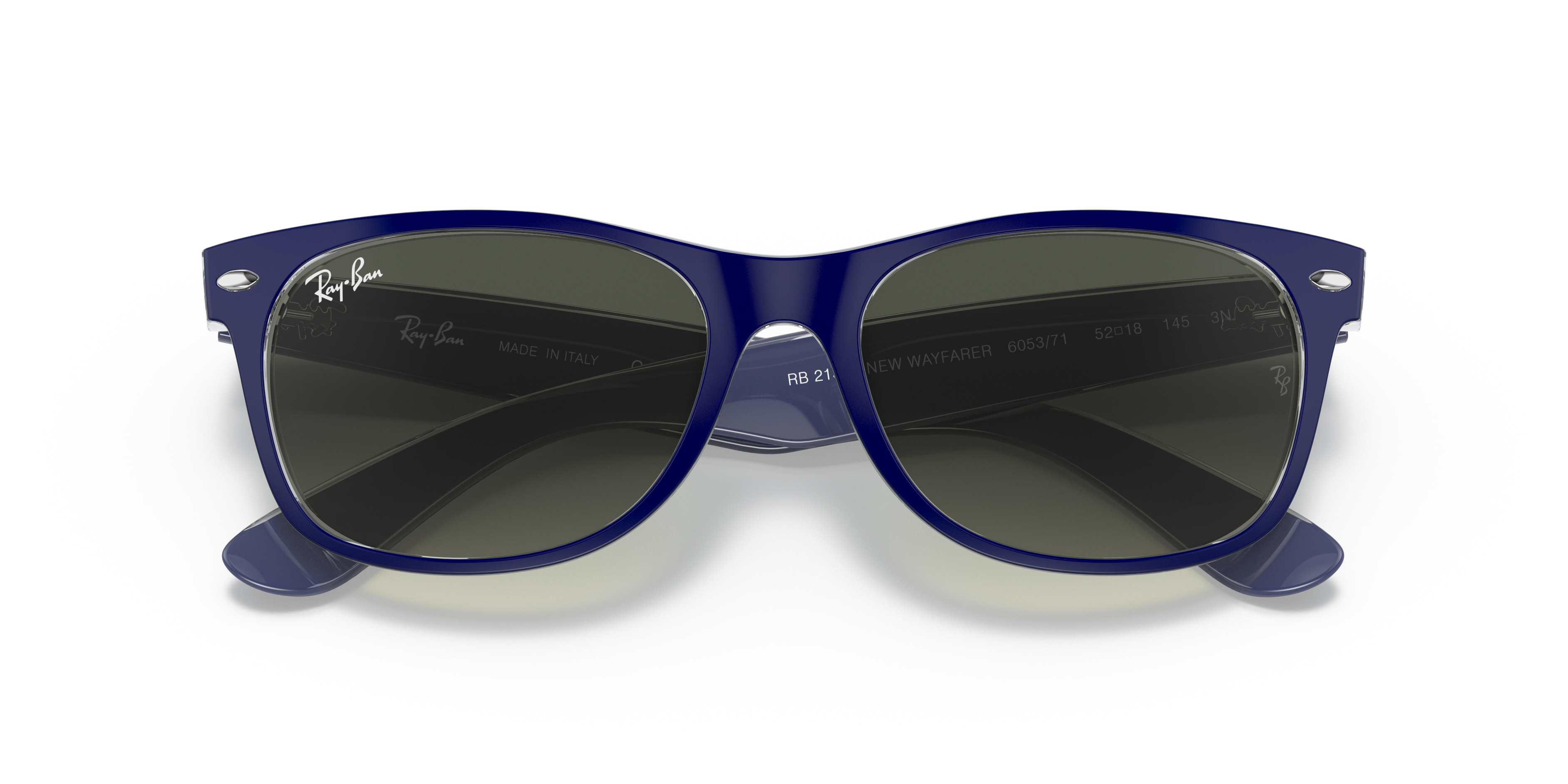 Ray-Ban New Wayfarer RB2132 in Blue, front detail view #Colour_Blue