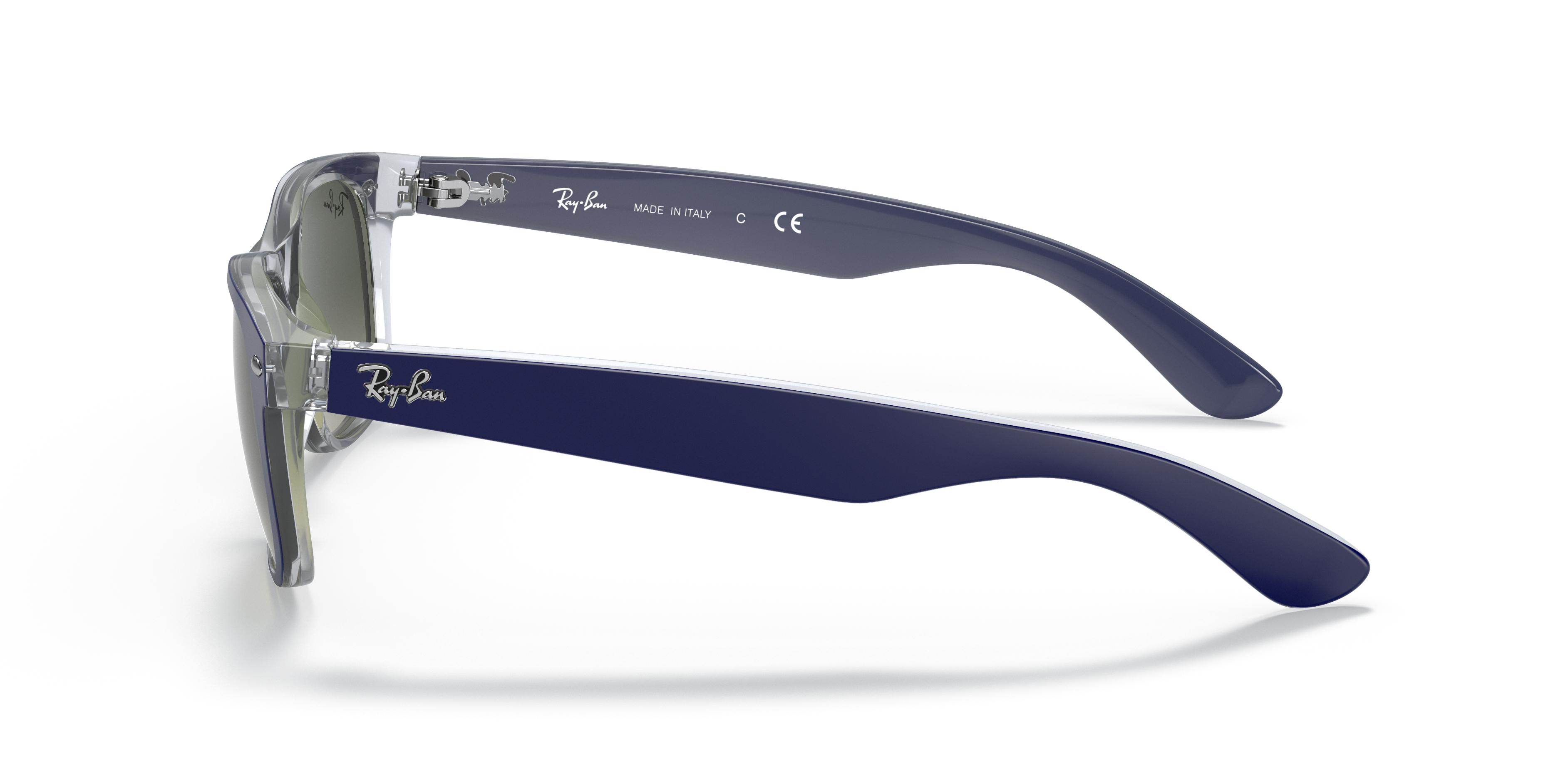 Ray-Ban New Wayfarer RB2132 in Blue, side view #Colour_Blue