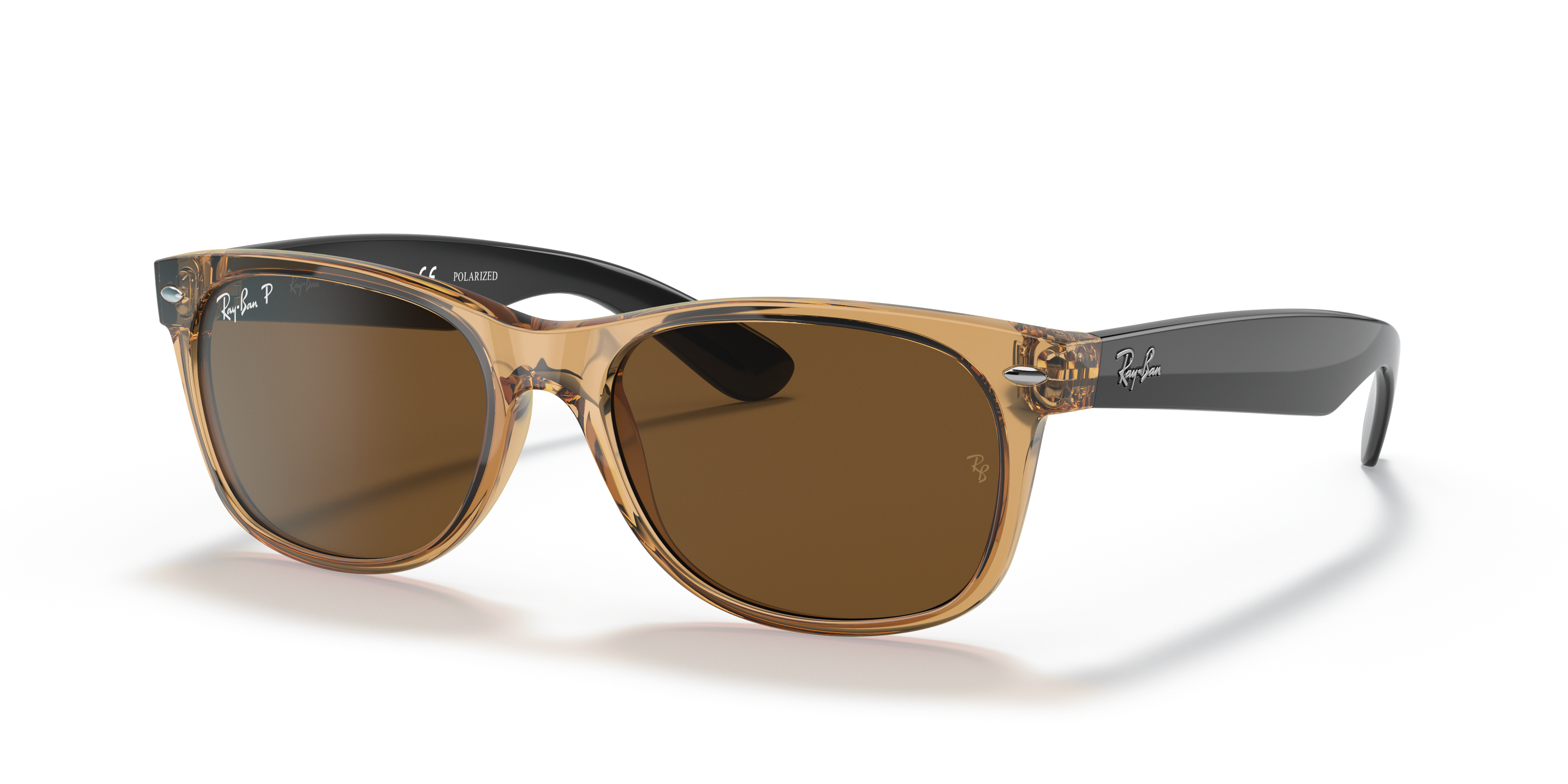 Ray-Ban New Wayfarer RB2132 in Honey, three-quarter view #Colour_Honey