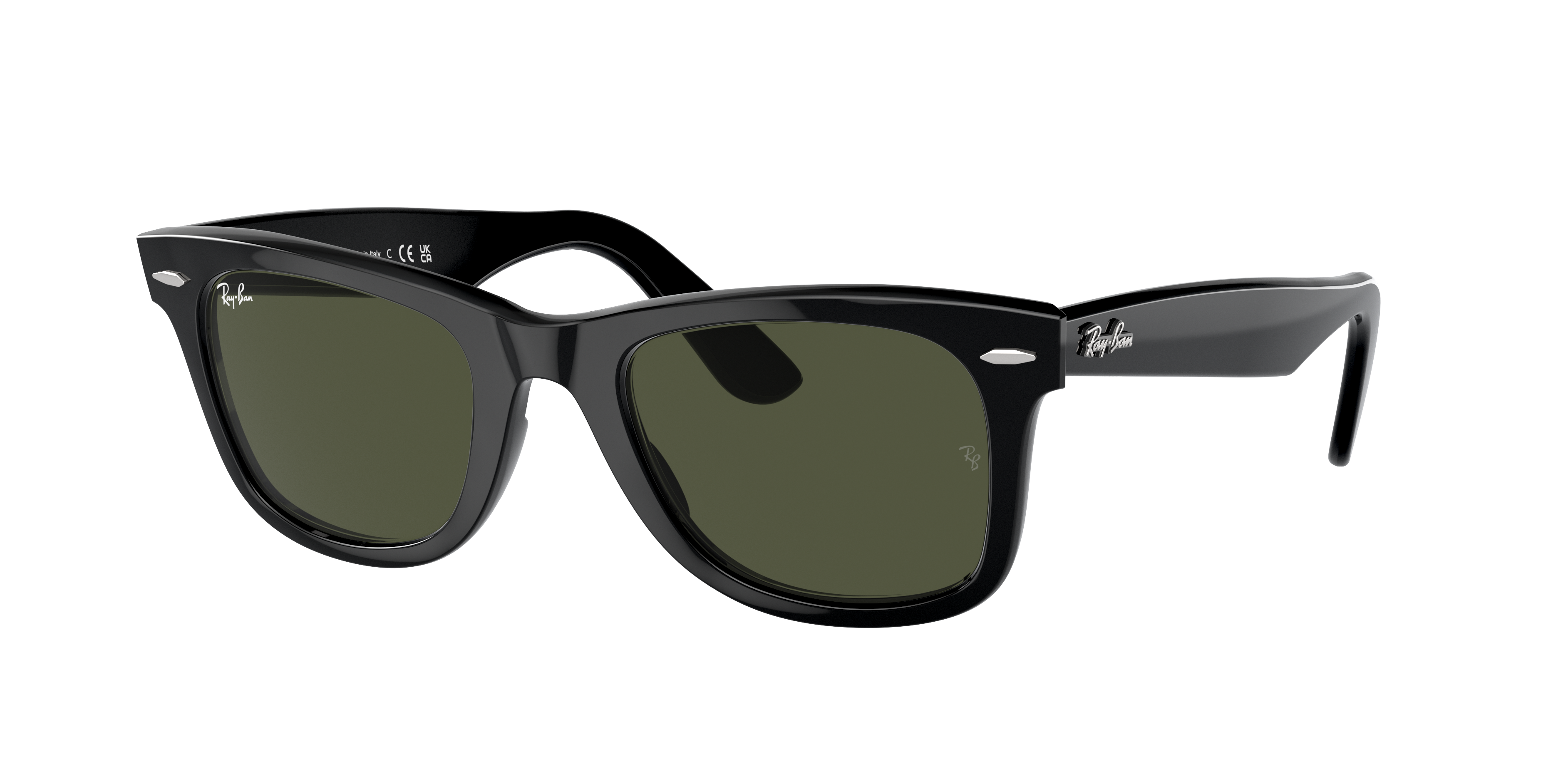 Ray-Ban Wayfarer RB2140 in Black, three-quarter view #Colour_Black