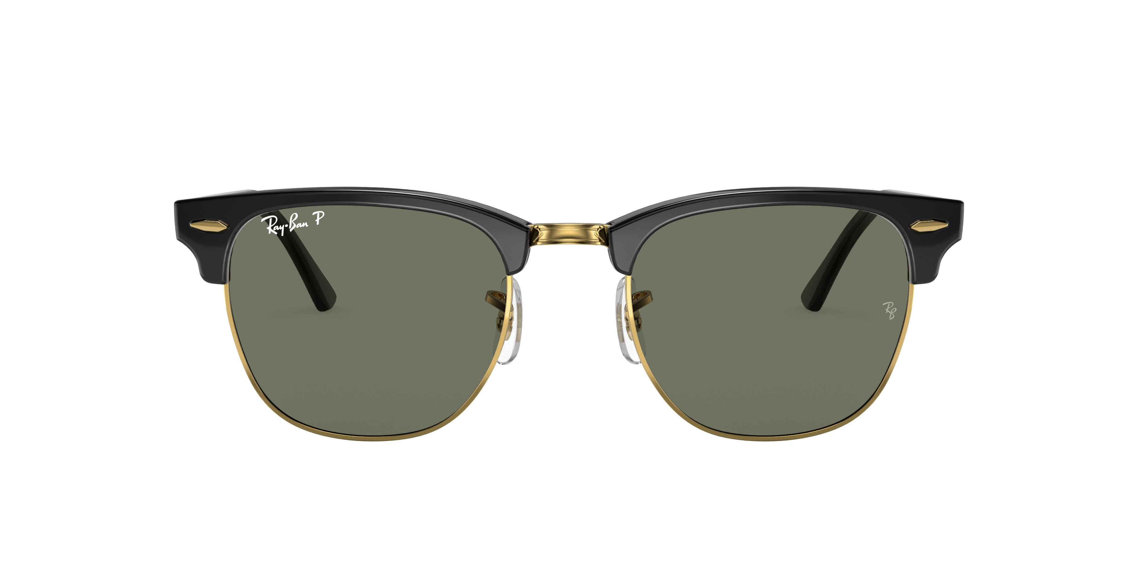 Ray-Ban Clubmaster RB3016 in Black & Gold, front view #Colour_Black & Gold