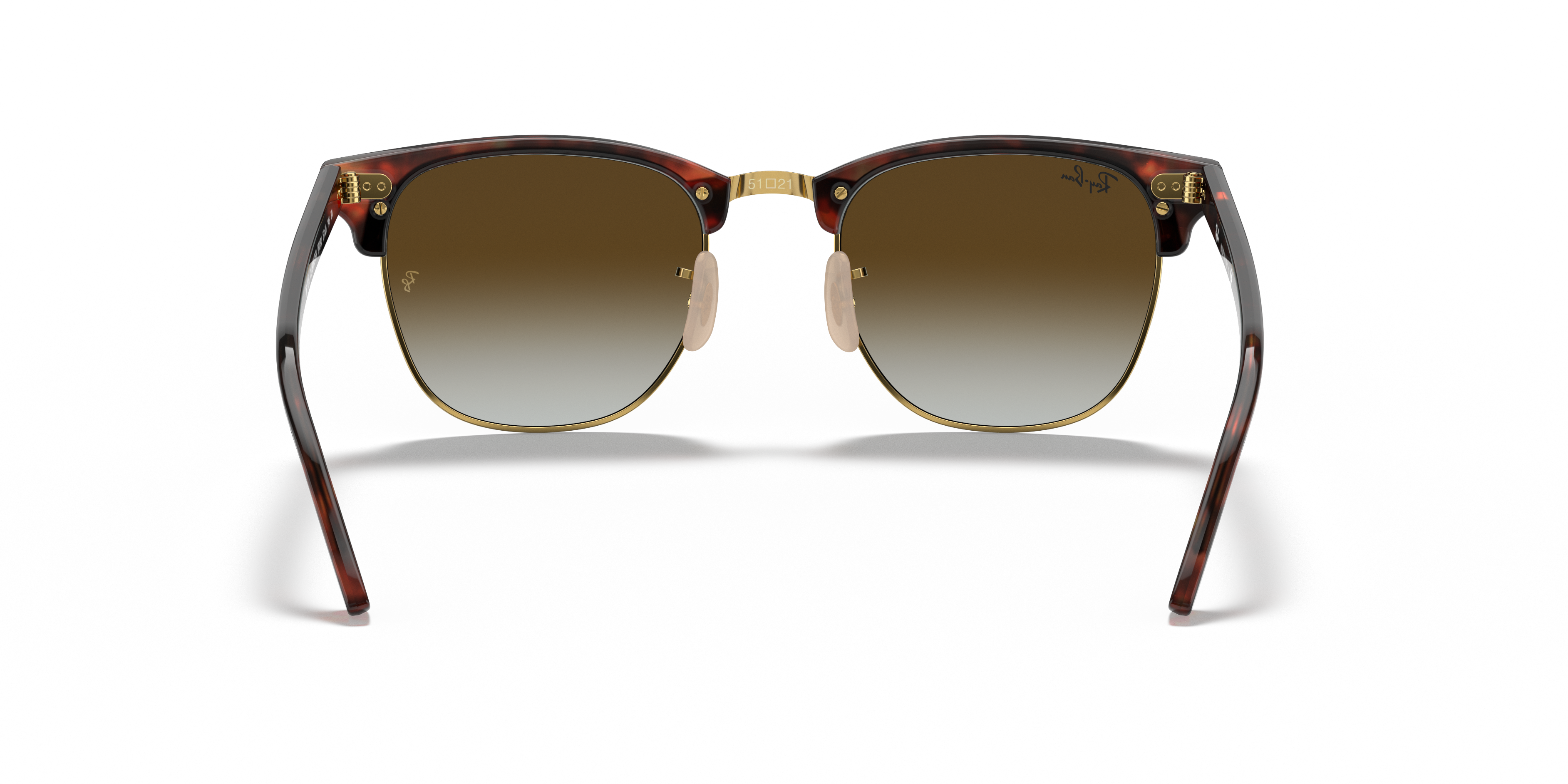 Ray-Ban Clubmaster RB3016 in Tortoise On Gold (990), back view #Colour_Tortoise On Gold (990/9J)