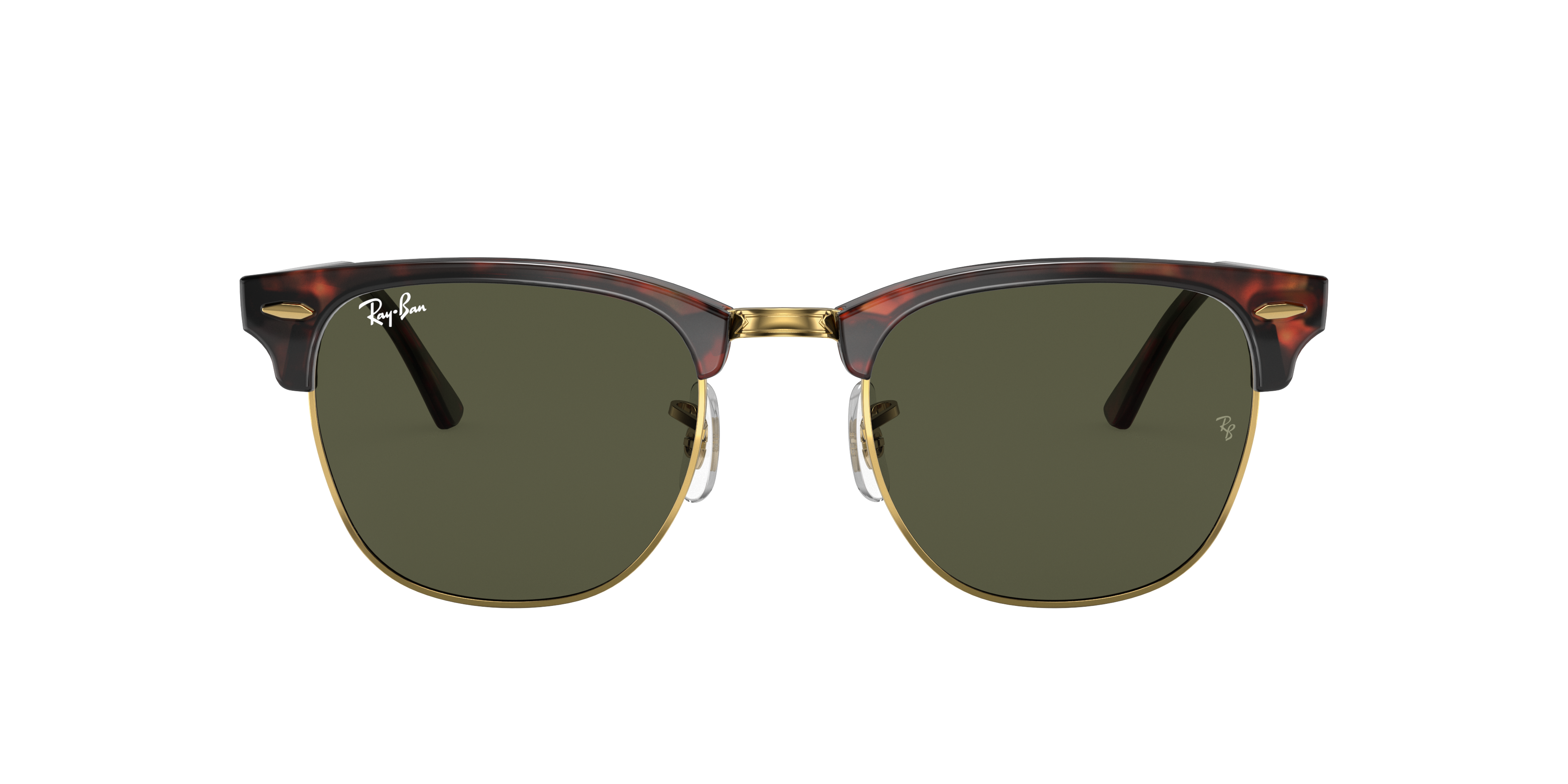 Ray-Ban Clubmaster RB3016 in Tortoise On Gold (W0366), front view #Colour_Tortoise On Gold (W0366)