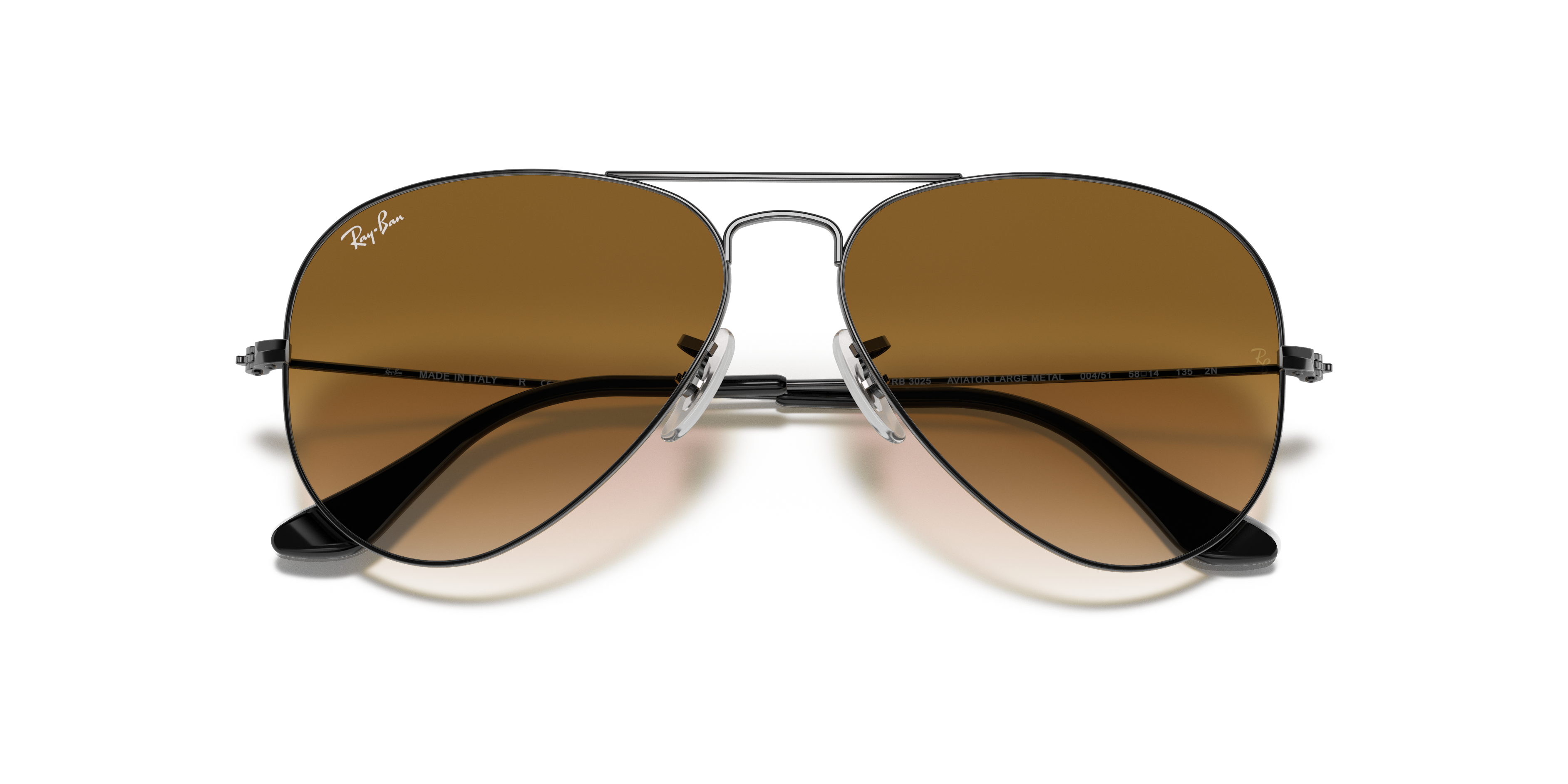 Ray-Ban Aviator RB3025 in Gunmetal (004), front detail view #Colour_Gunmetal (004)