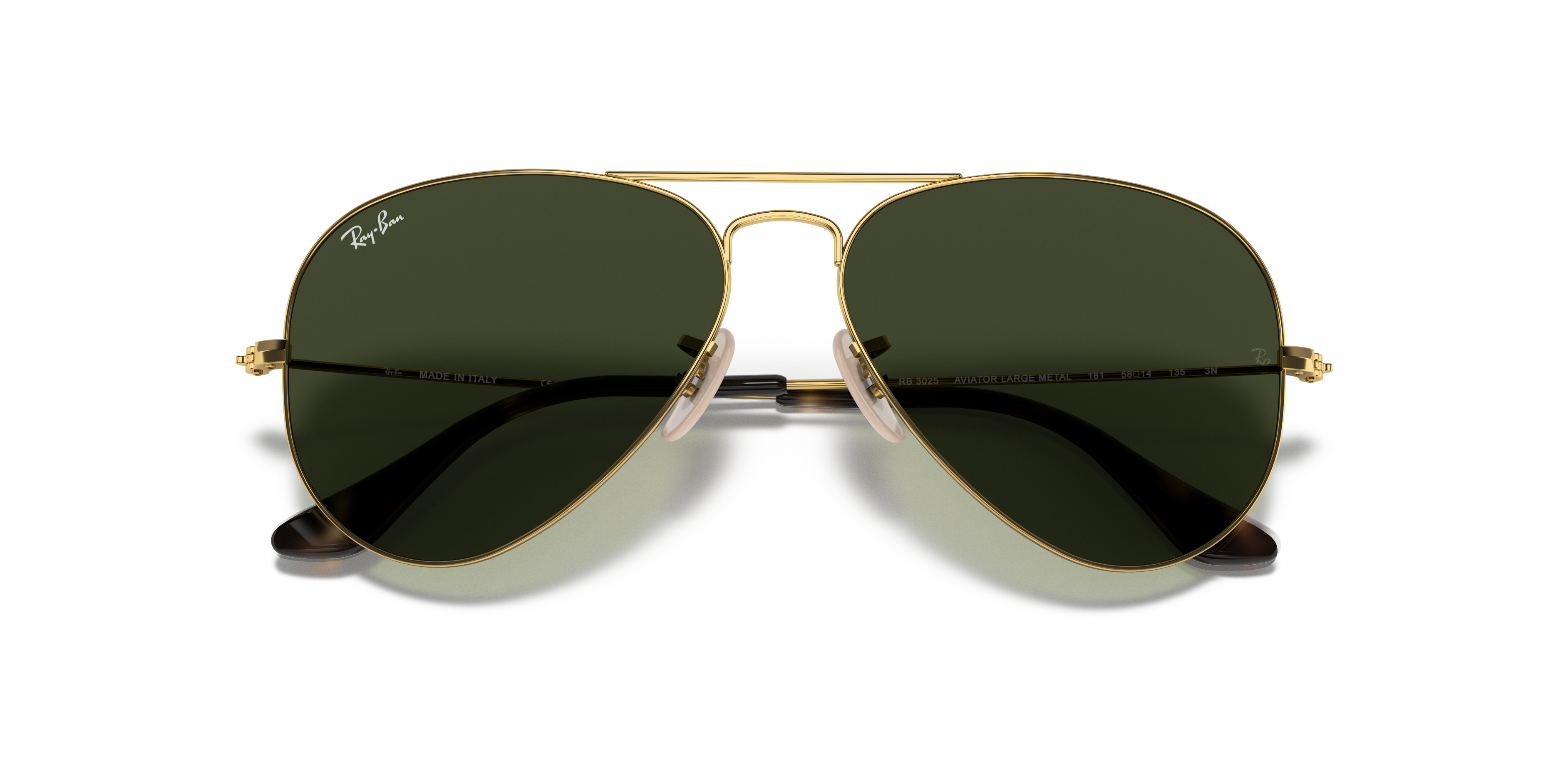 Ray-Ban Aviator RB3025 in Arista Gold (181), front detail view #Colour_Arista Gold (181)
