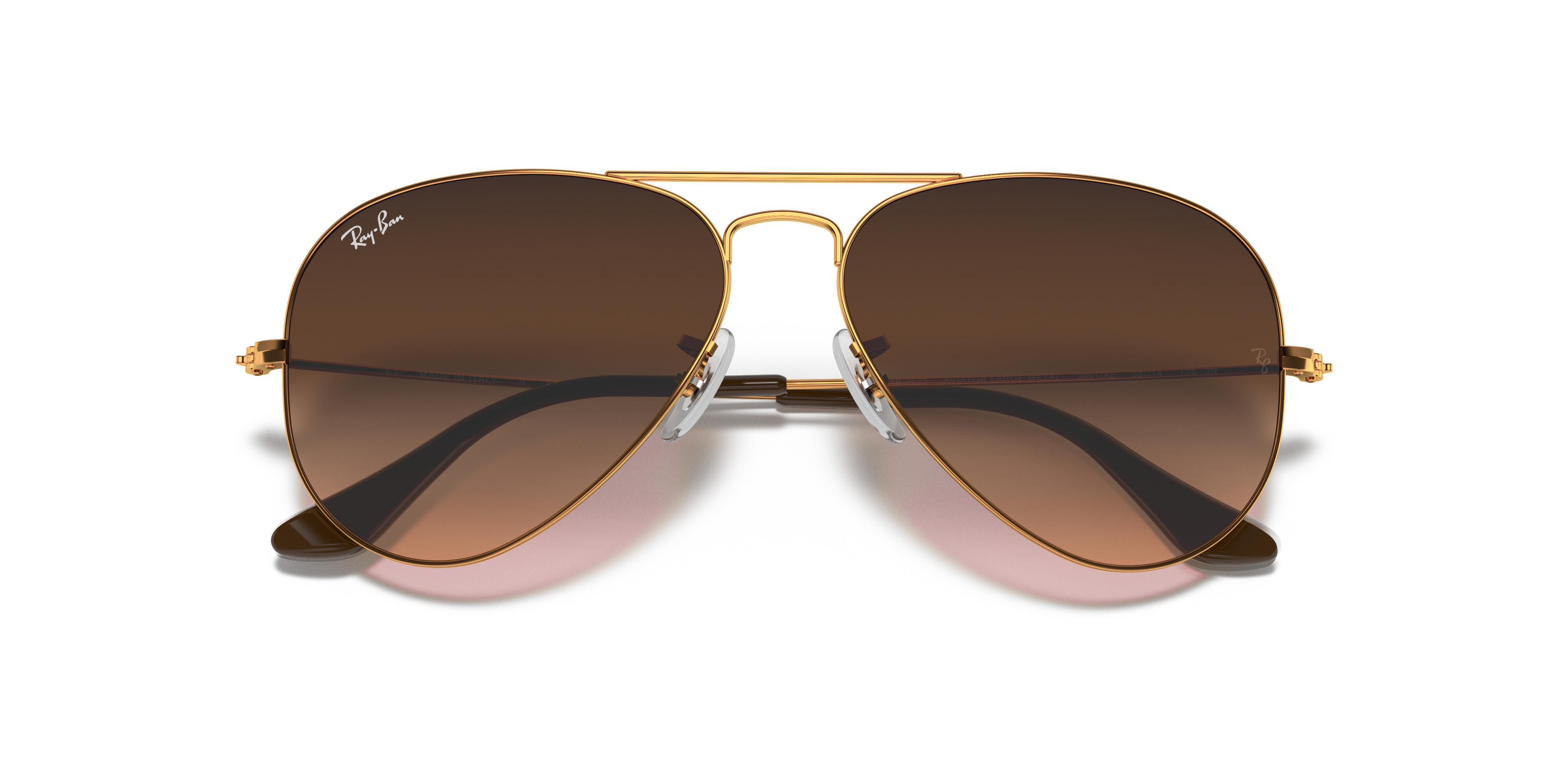 Ray-Ban Aviator RB3025 in Light Brown, front detail view #Colour_Light Brown