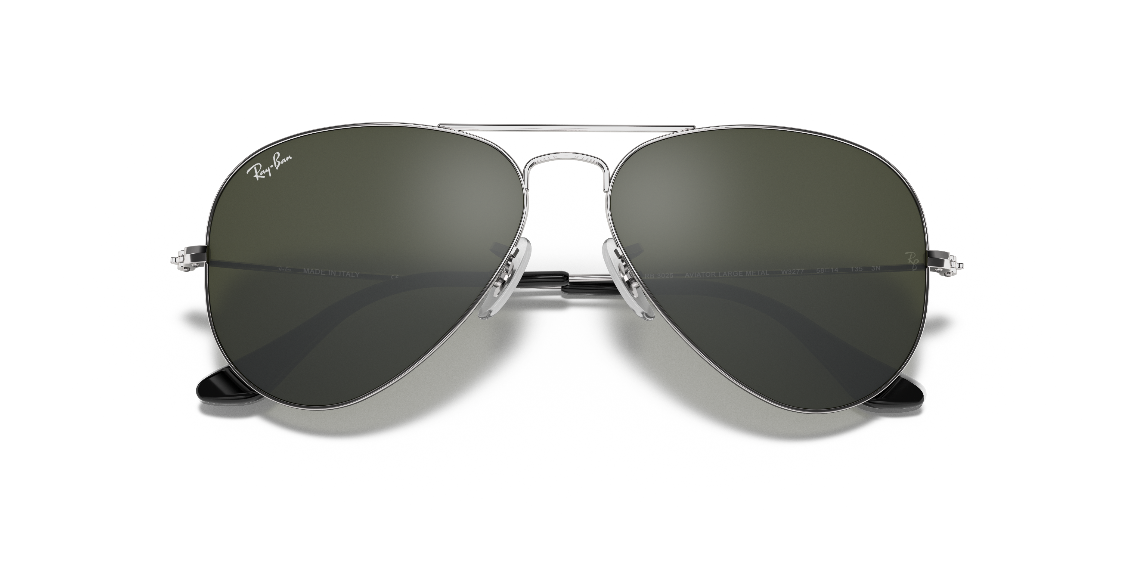 Ray-Ban Aviator RB3025 in Silver (W3277), front detail view #Colour_Silver (W3277)