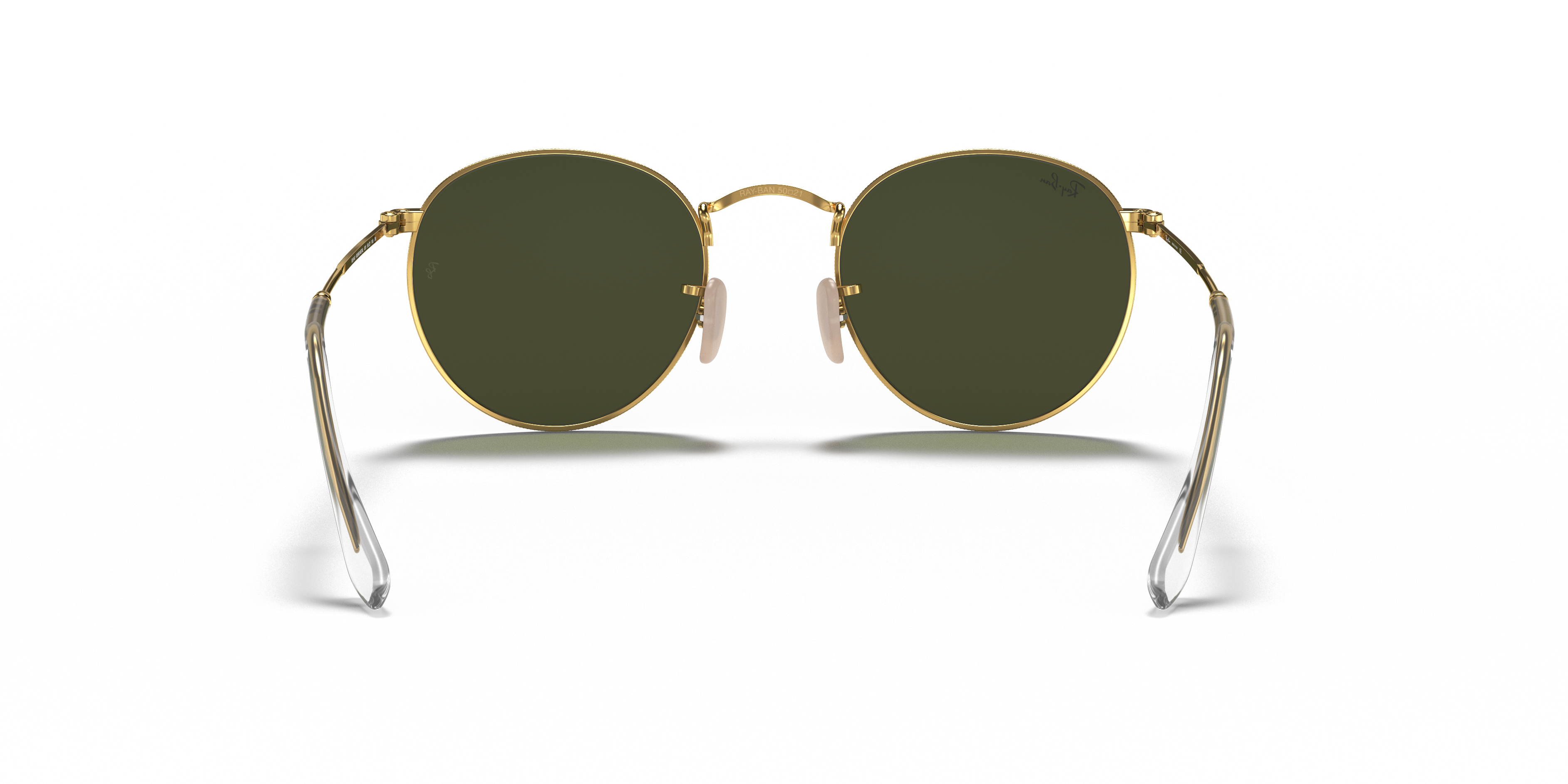 Ray-Ban Round Metal RB3447 in Arista Gold, back view #Colour_Arista Gold