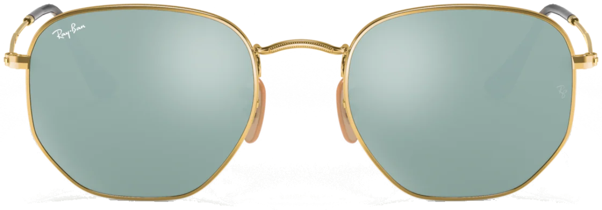 Ray-Ban Hexagonal RB3548N in Arista Gold / Silver Flash, front view #Colour_Arista Gold / Silver Flash (001/30)
