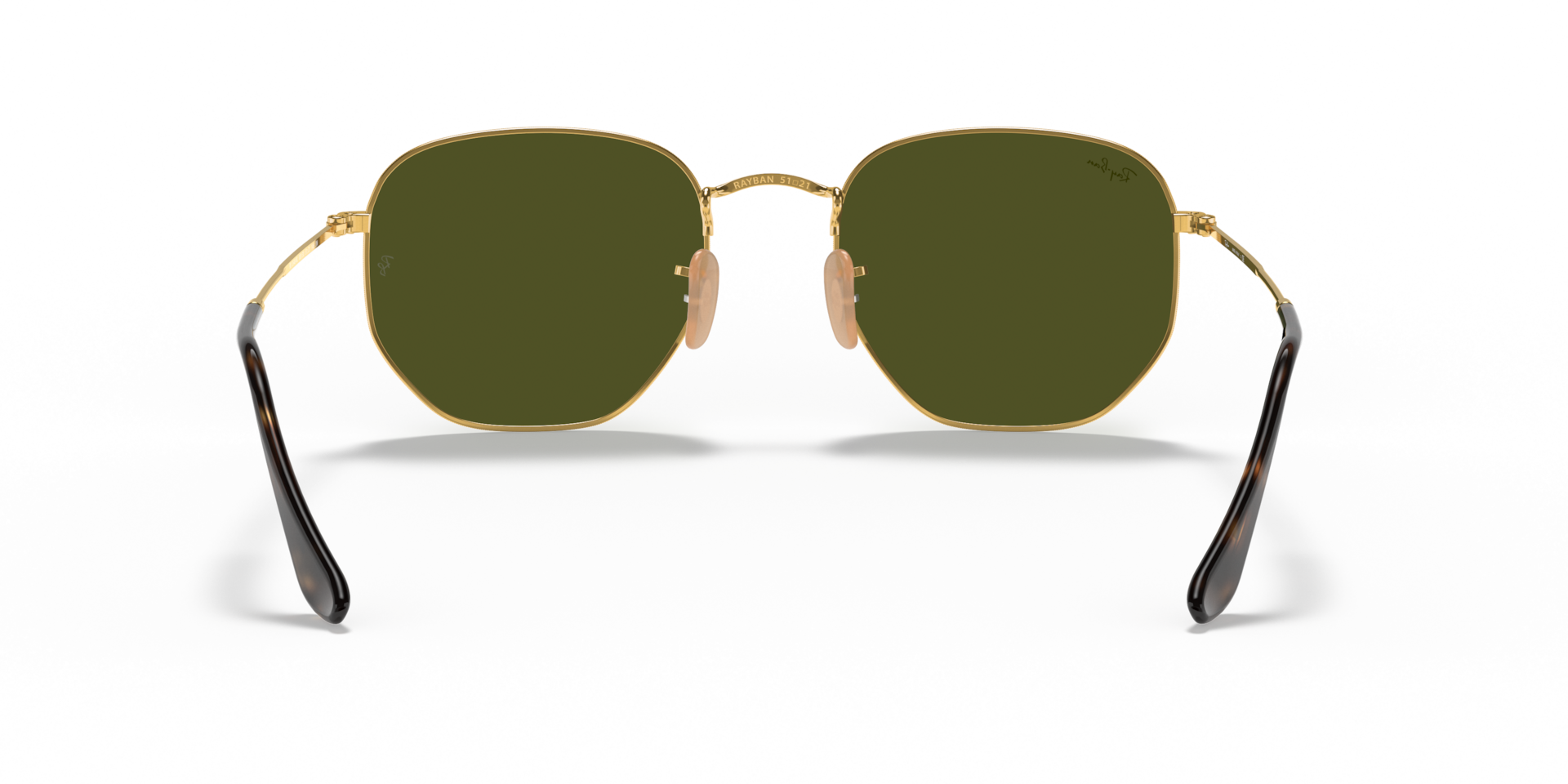 Ray-Ban Hexagonal RB3548N in Arista Gold / Silver Flash, back view #Colour_Arista Gold / Silver Flash (001/30)