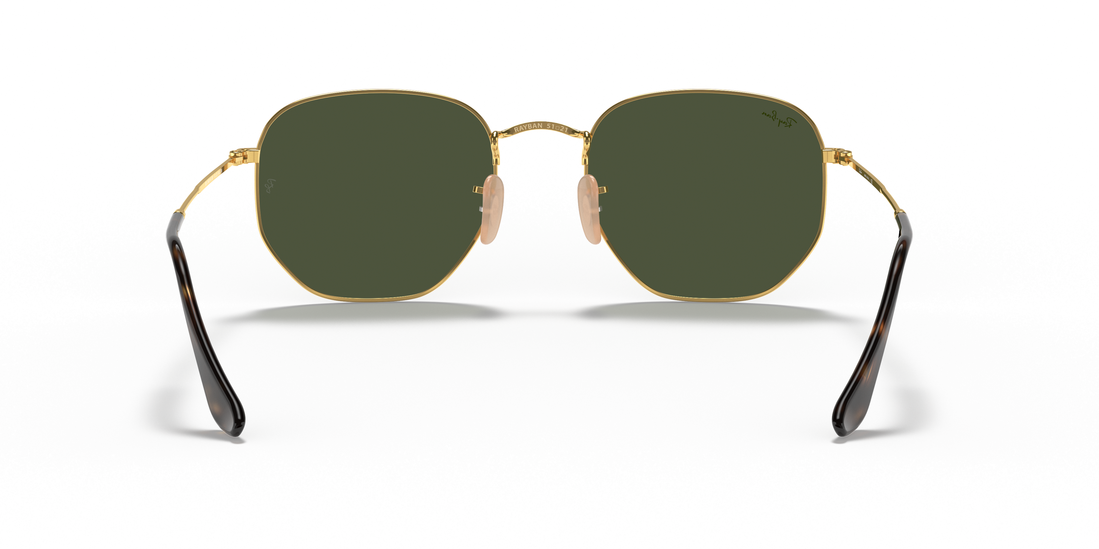 Ray-Ban Hexagonal RB3548N in Arista Gold, back view #Colour_Arista Gold