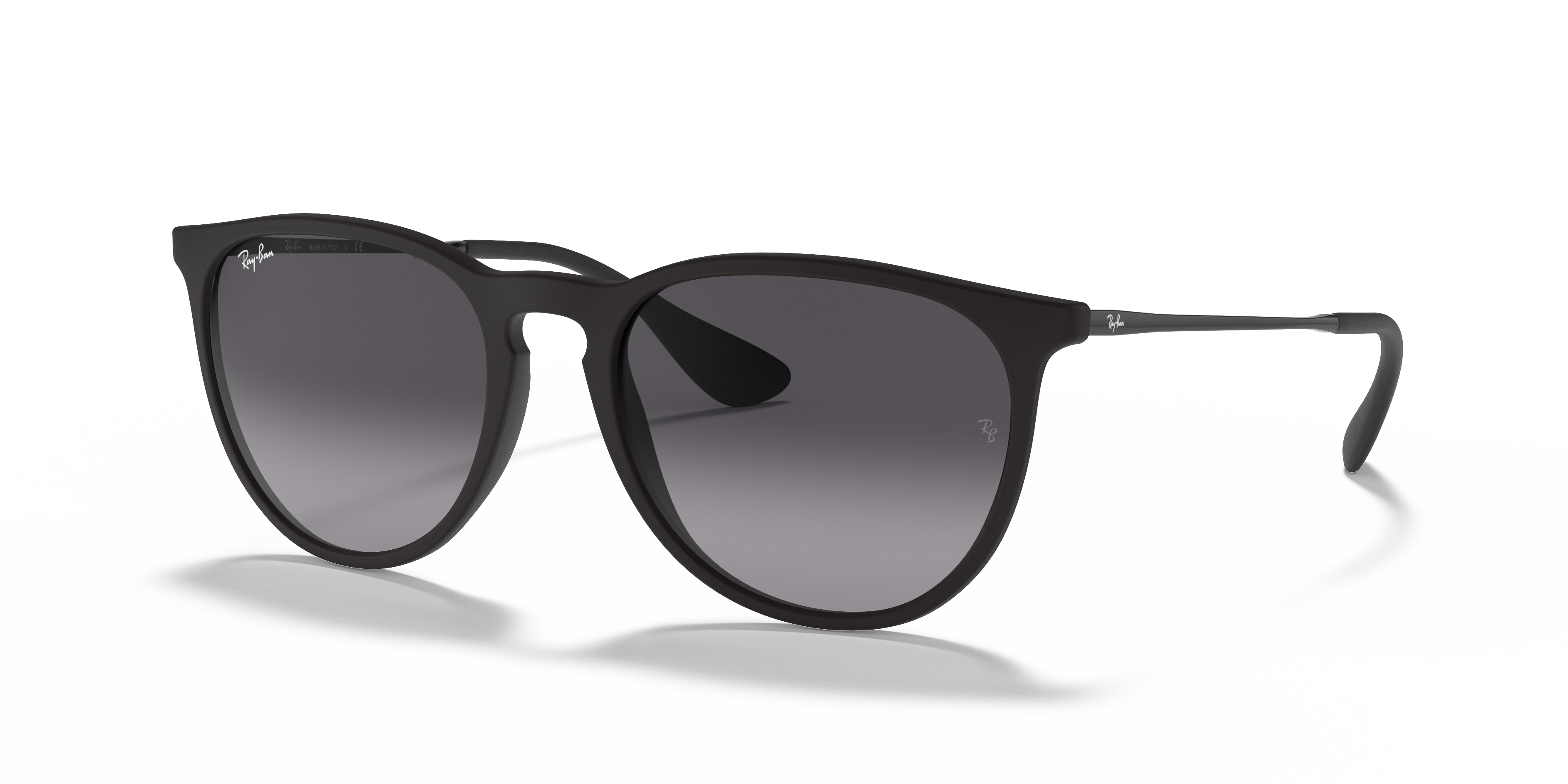 Ray-Ban Erika RB4171 in Rubber Black, three-quarter view #Colour_Rubber Black