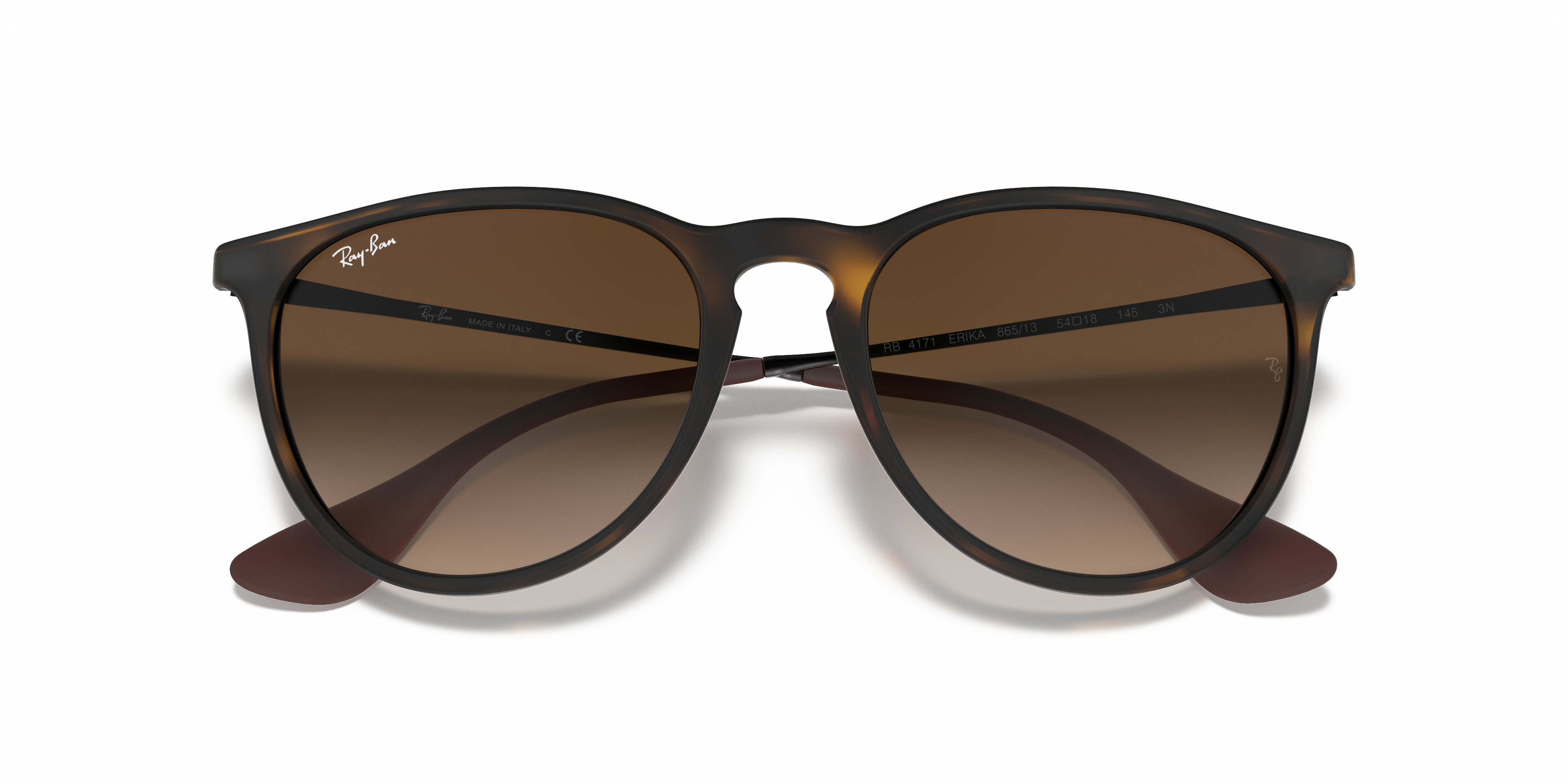 Ray-Ban Erika RB4171 in Rubber Havana, front detail view #Colour_Rubber Havana